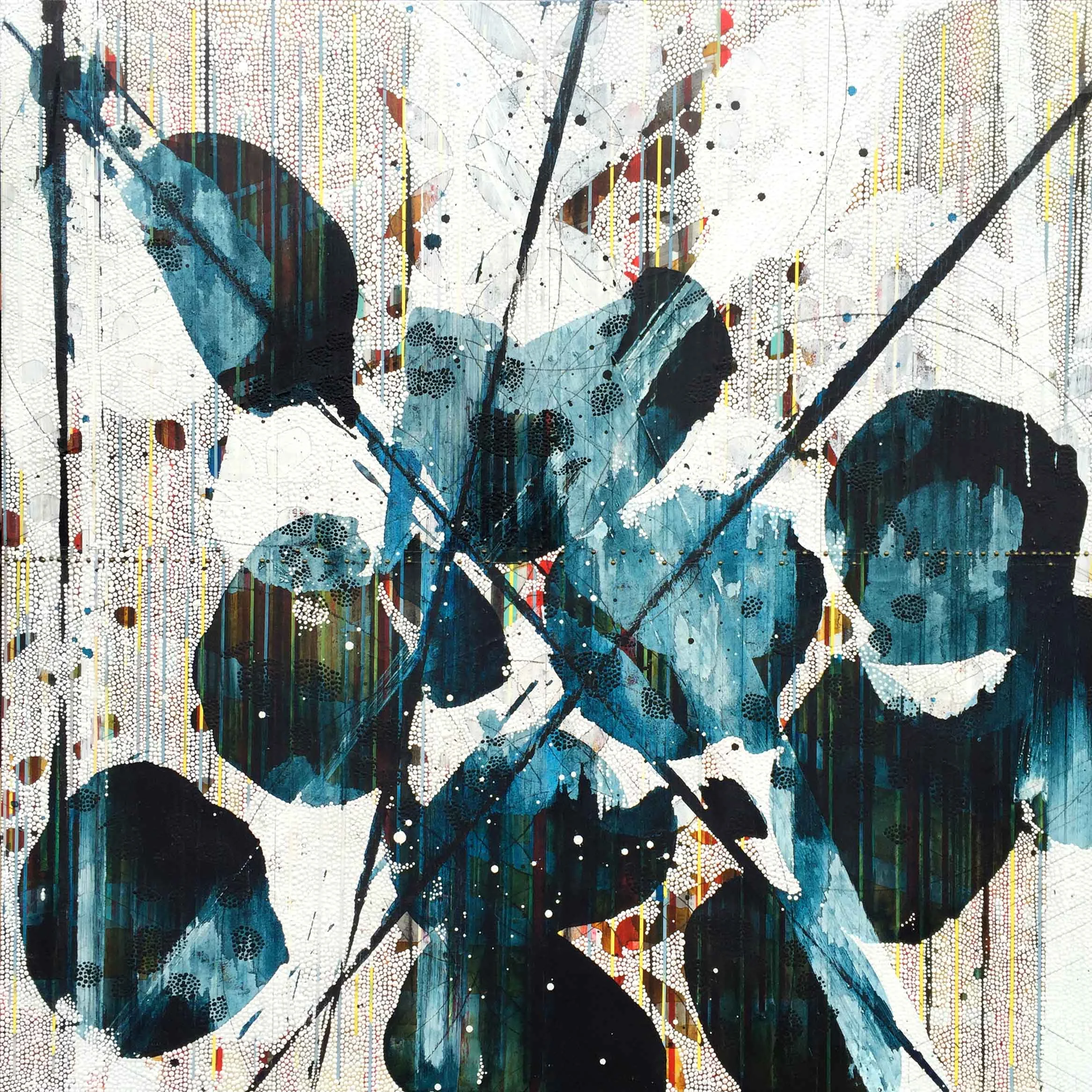 Every pull draws us to the ocean / 2015 / 42"h x 42"w / Title from: Rumi / Private collection