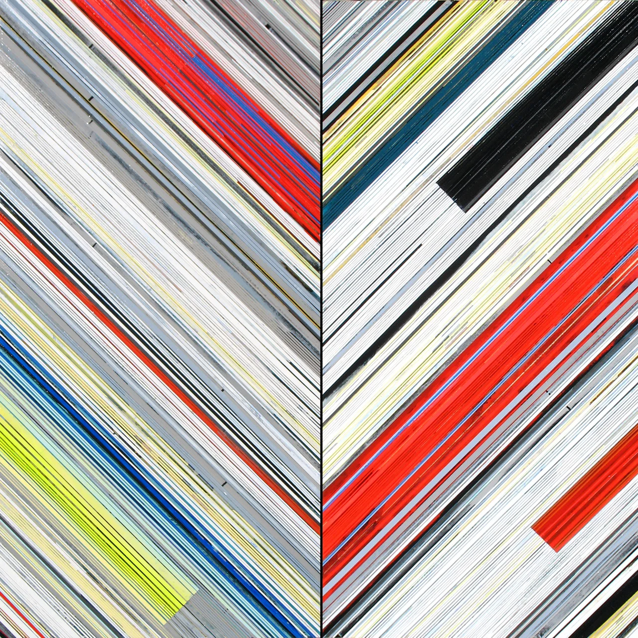 Weaving 1425 (Chevron) / 2014 / Diptych, 54”h x 54”w