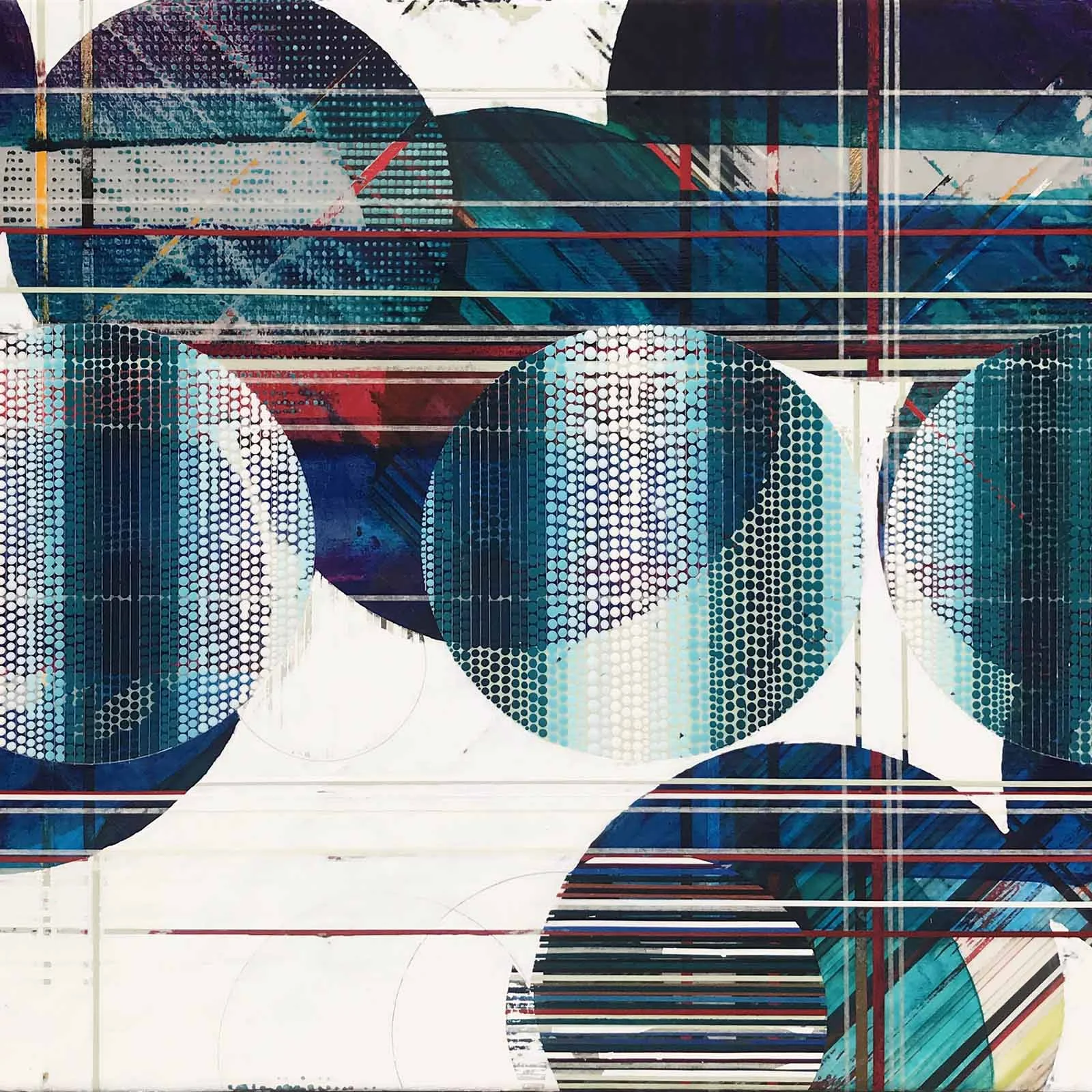 The sunlight of your face 2 / Lantern Series / 2019 / 24"h x 24"w x 2"d / Acrylic and mixed media on panel / Unframed with bare wood edge / Title from Michael McClure