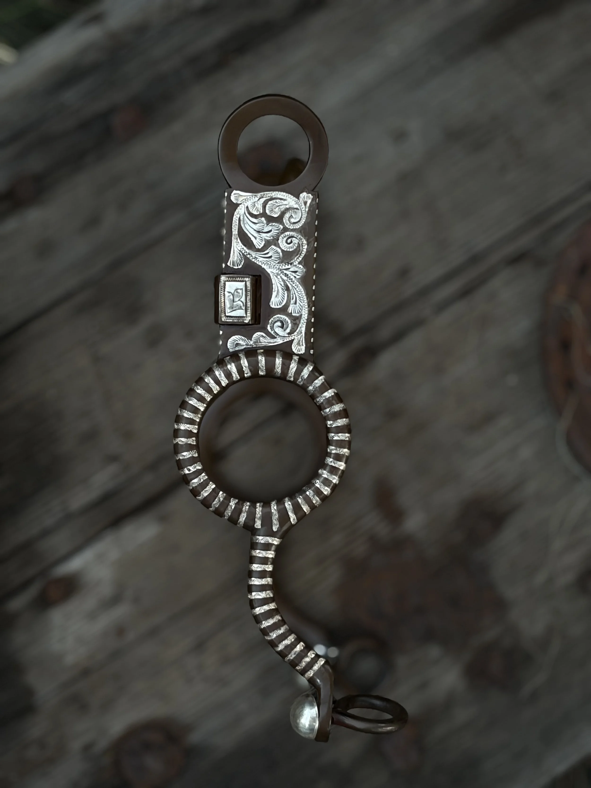 Silver inlaid circle cheek cowhorse bit by The Old Spanish Trading Company.