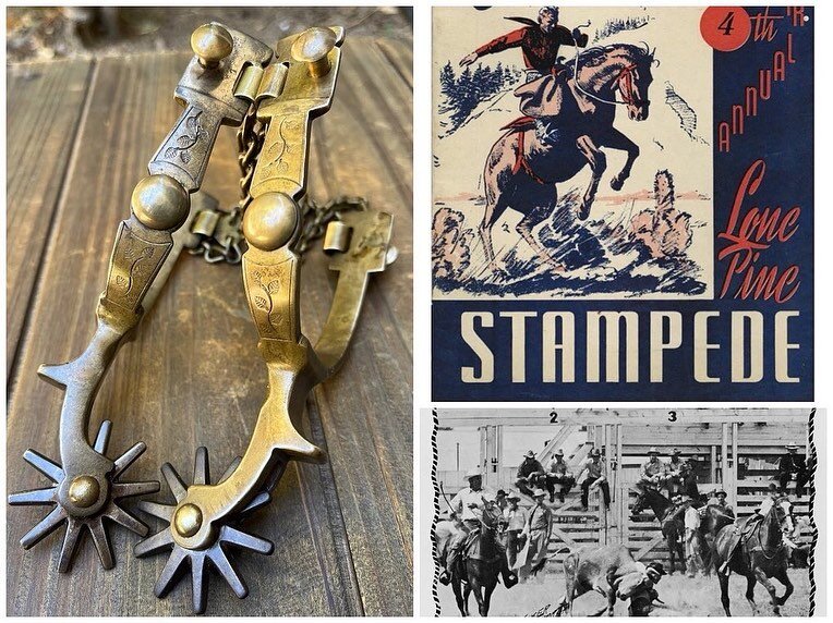 Great pair of 1930s North &amp; Judd trophy spurs from the LONE PINE STAMPEDE RODEO. Lone Pine is a small town in an arid valley of the Owens River in eastern California. Located to the east of the Sierra Nevada, west of the White Mountains and Inyo 