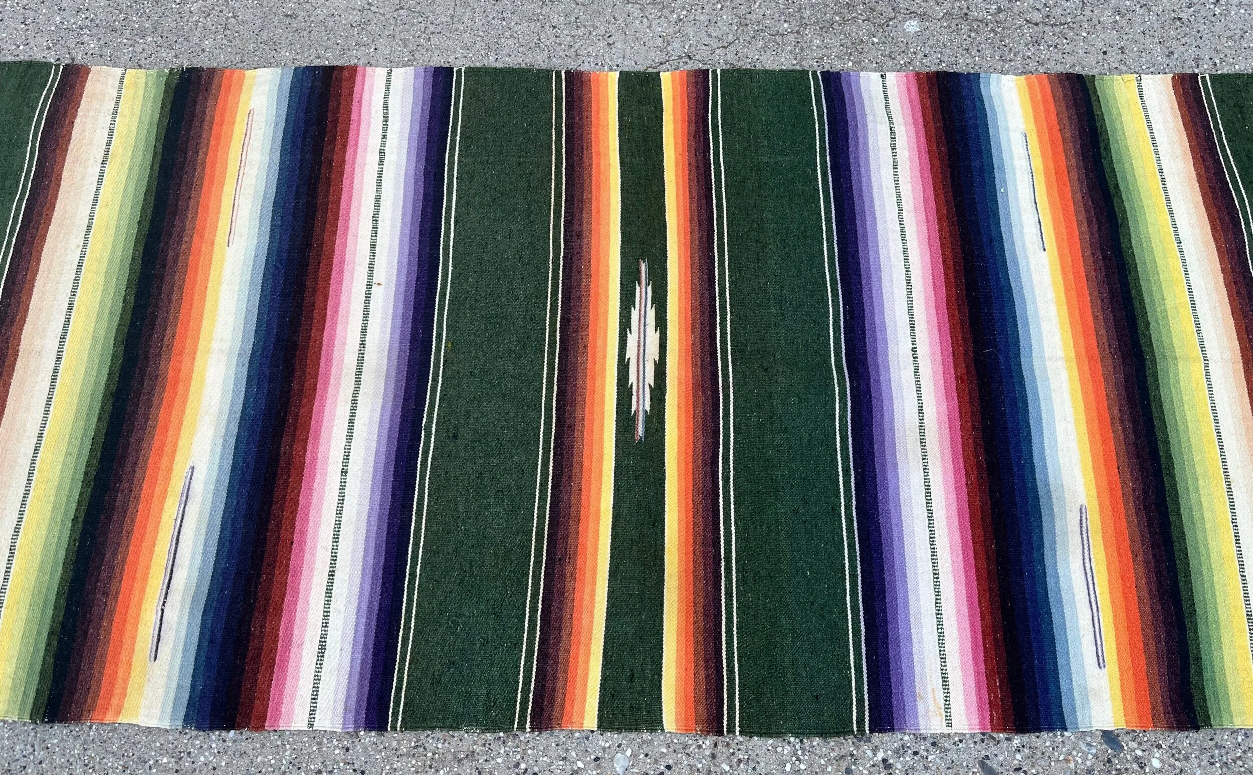 1930's Antique Saltiilo Mexican  Wool Serape Blanket