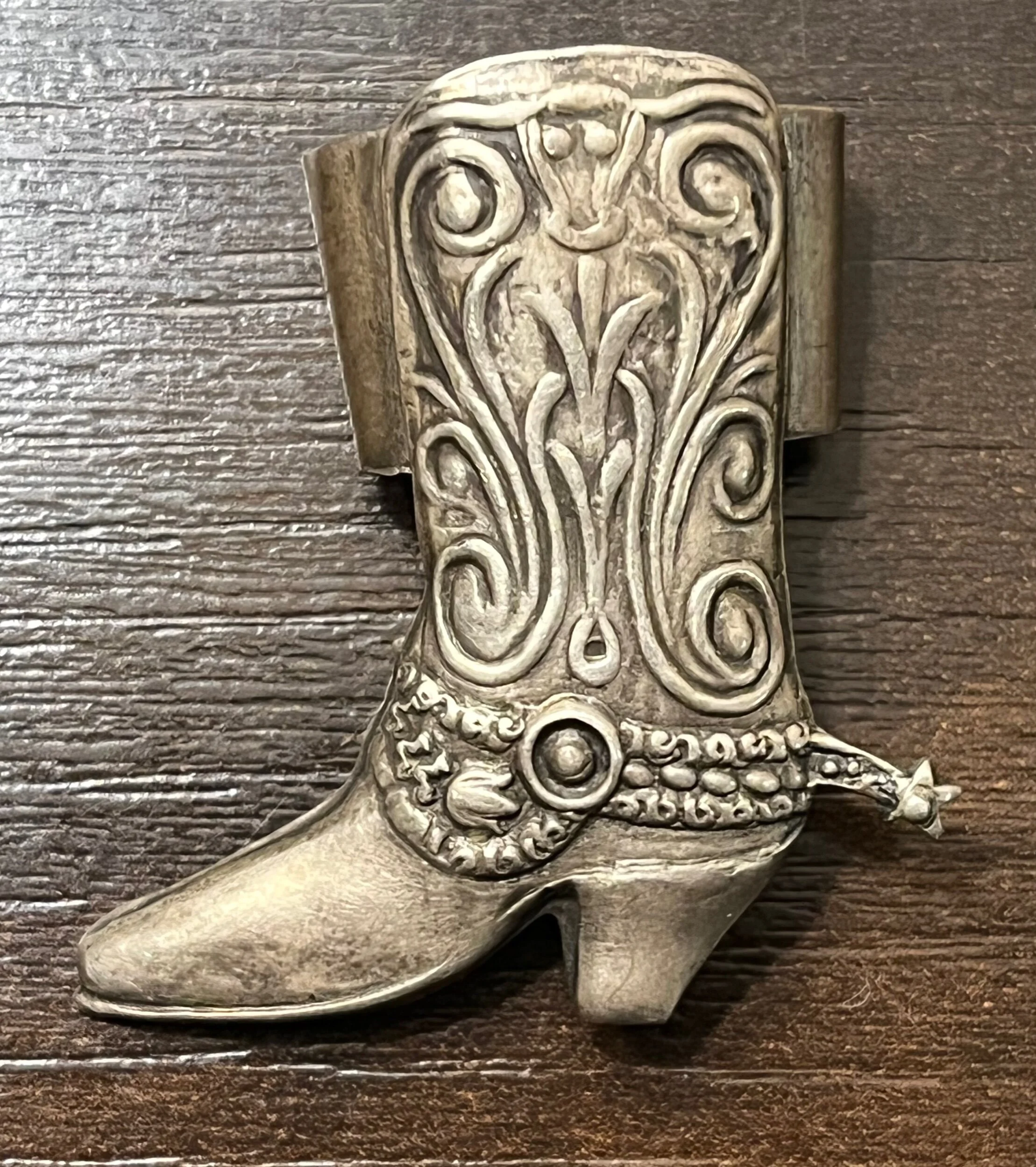 1940's Sterling Silver Western Boot Scarf Slide