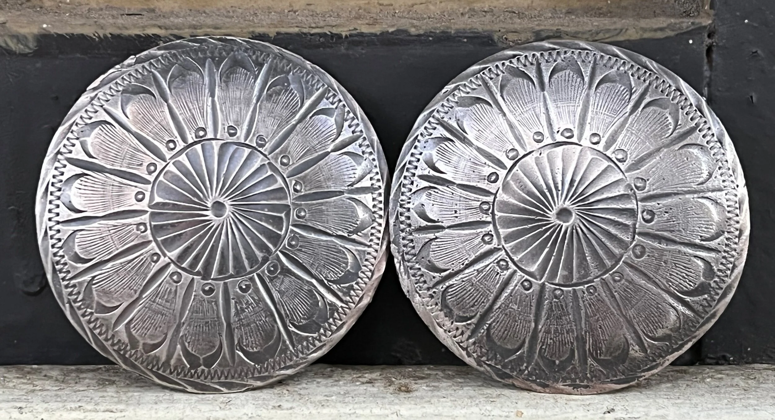 Vintage Sterling Silver Western Bridle Conchos