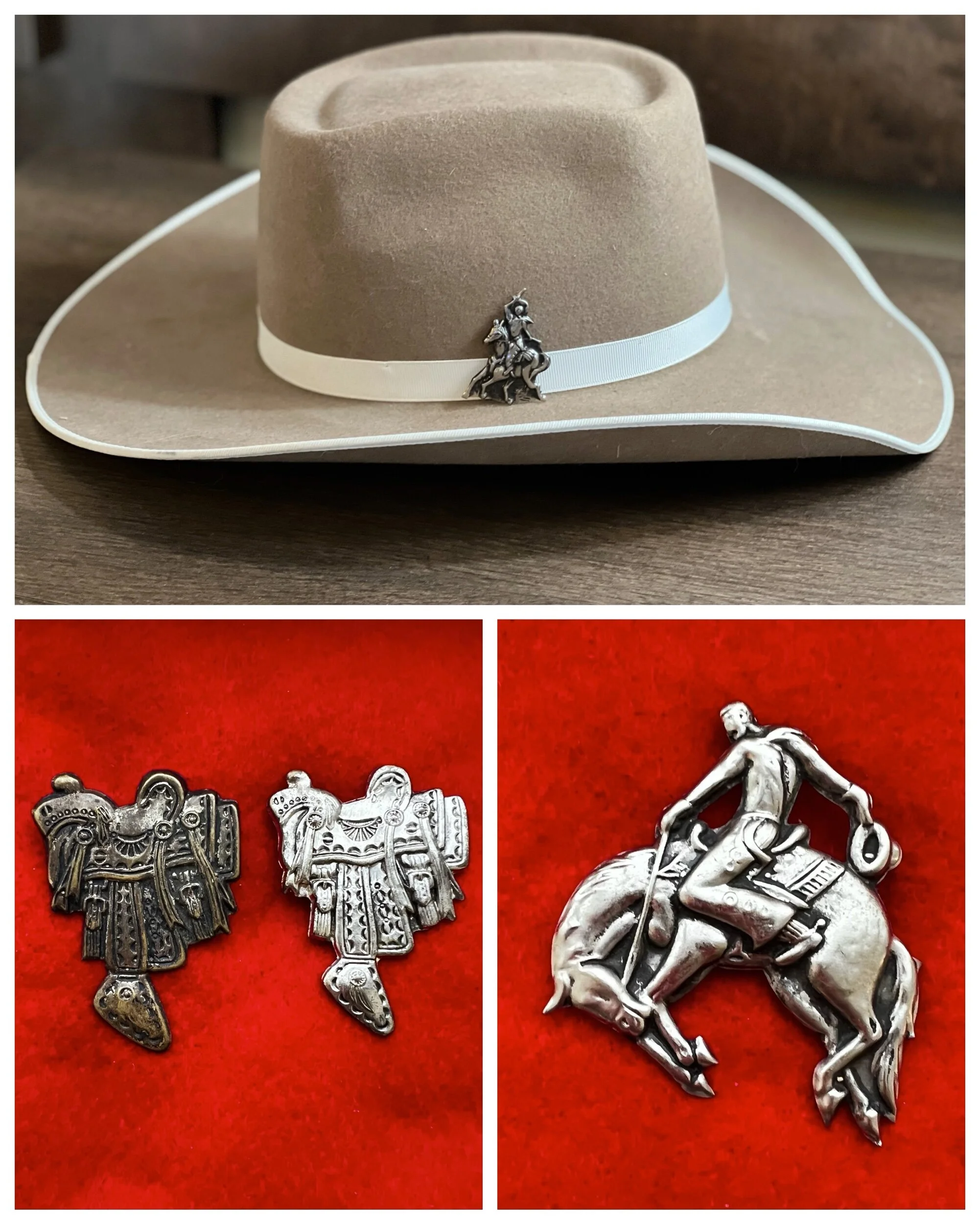 Vintage silver hat pins