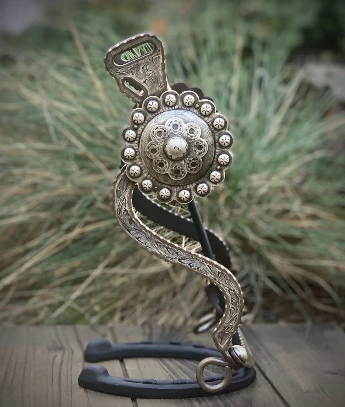 S-shanked bit with Jesus Tapia-style sterling silver conchos