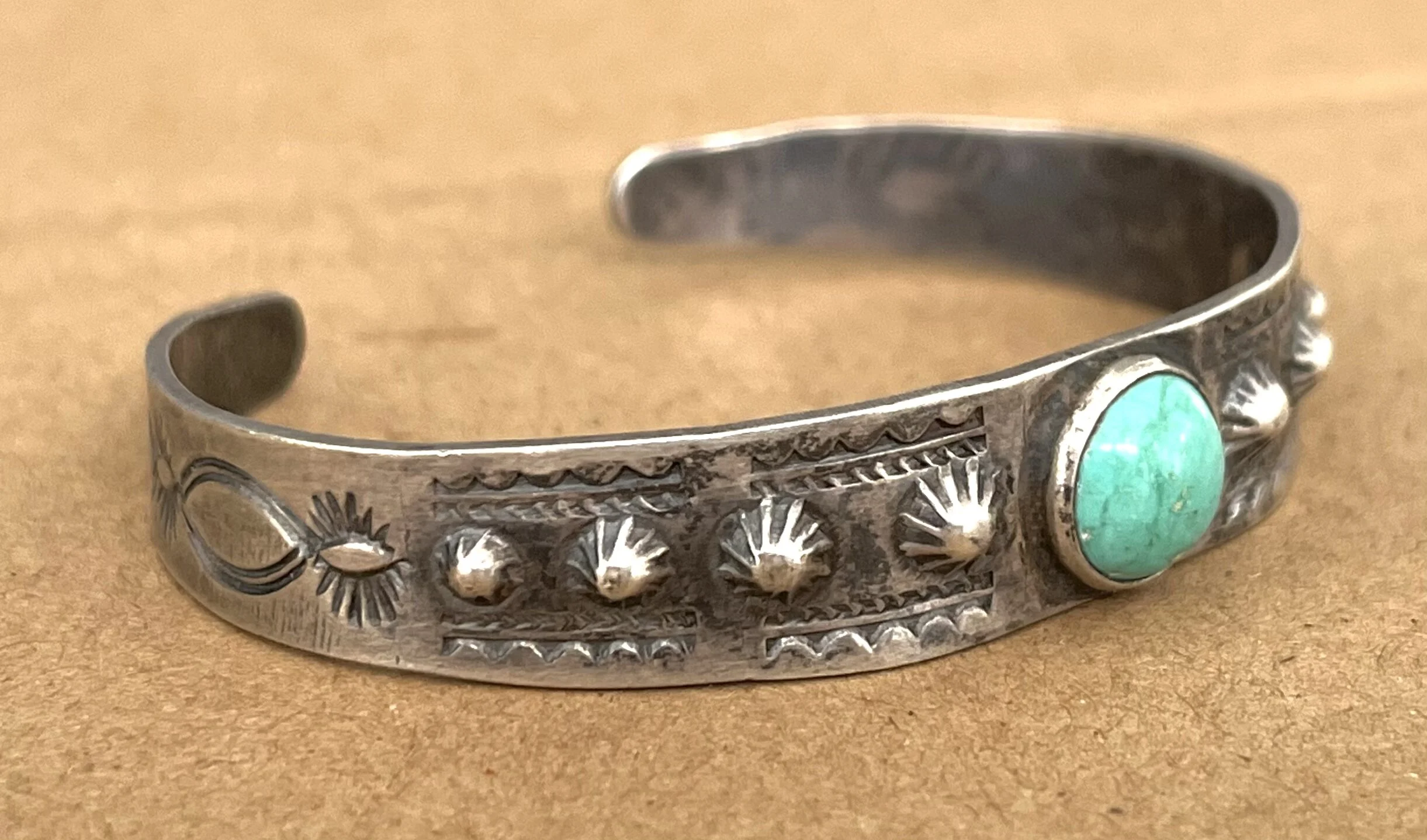 Fred Harvey era Sterling Silver and Turquoise Southwest Indian