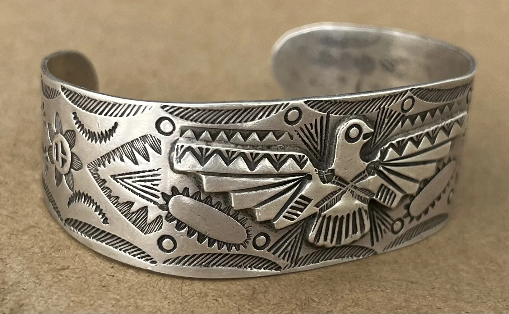 Vintage Silver Thunderbird Indian Bracelet — The Old Spanish