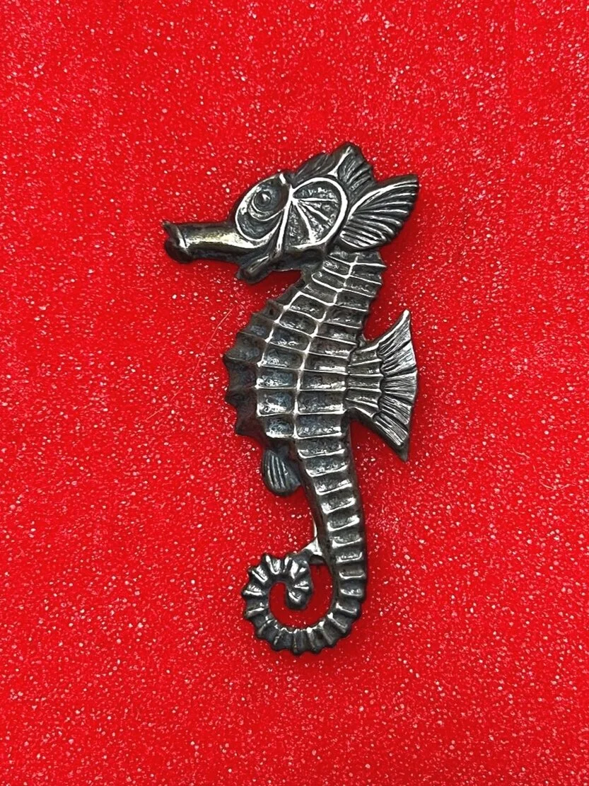 Antique 1930s Sterling silver seahorse hat pin
