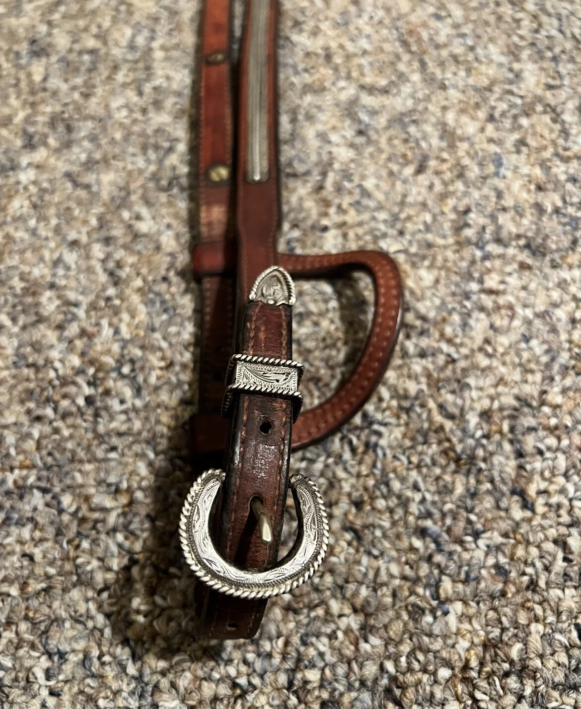 Harnais Une Oreille En Cuir Pour Cheval - Style Western - Boucle Argent Brillant - Fait Main Amish (USA)
