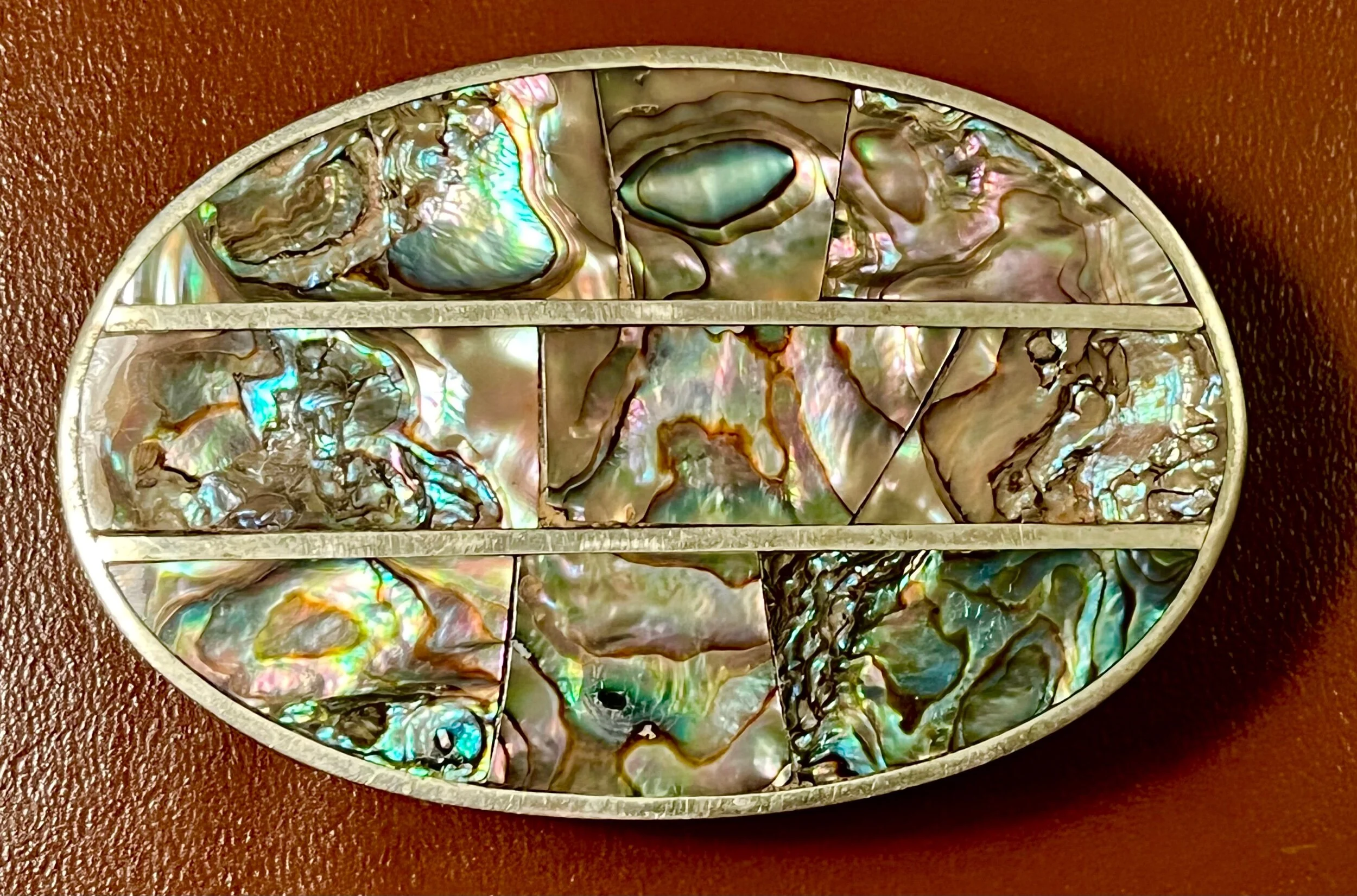 Vintage Silver and Abalone Western Belt Buckle — The Old  display picture 1