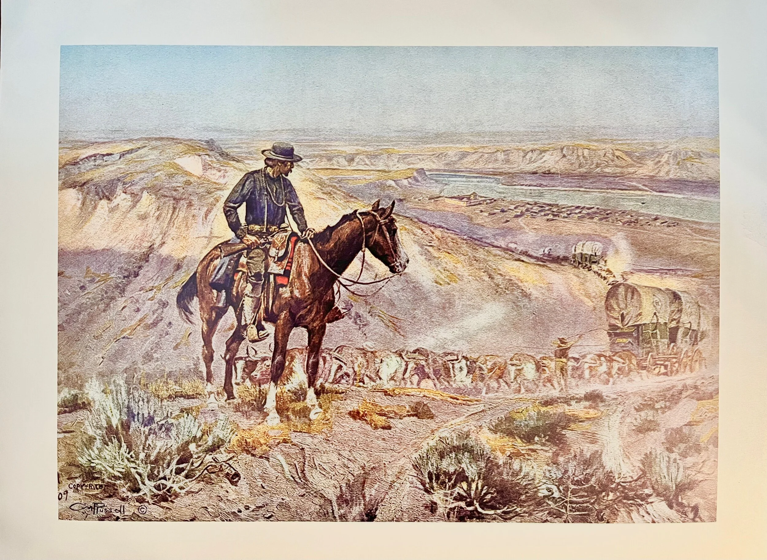 Vintage 1960's Charlie Russel Print 'THE WAGON BOSS' — The Old