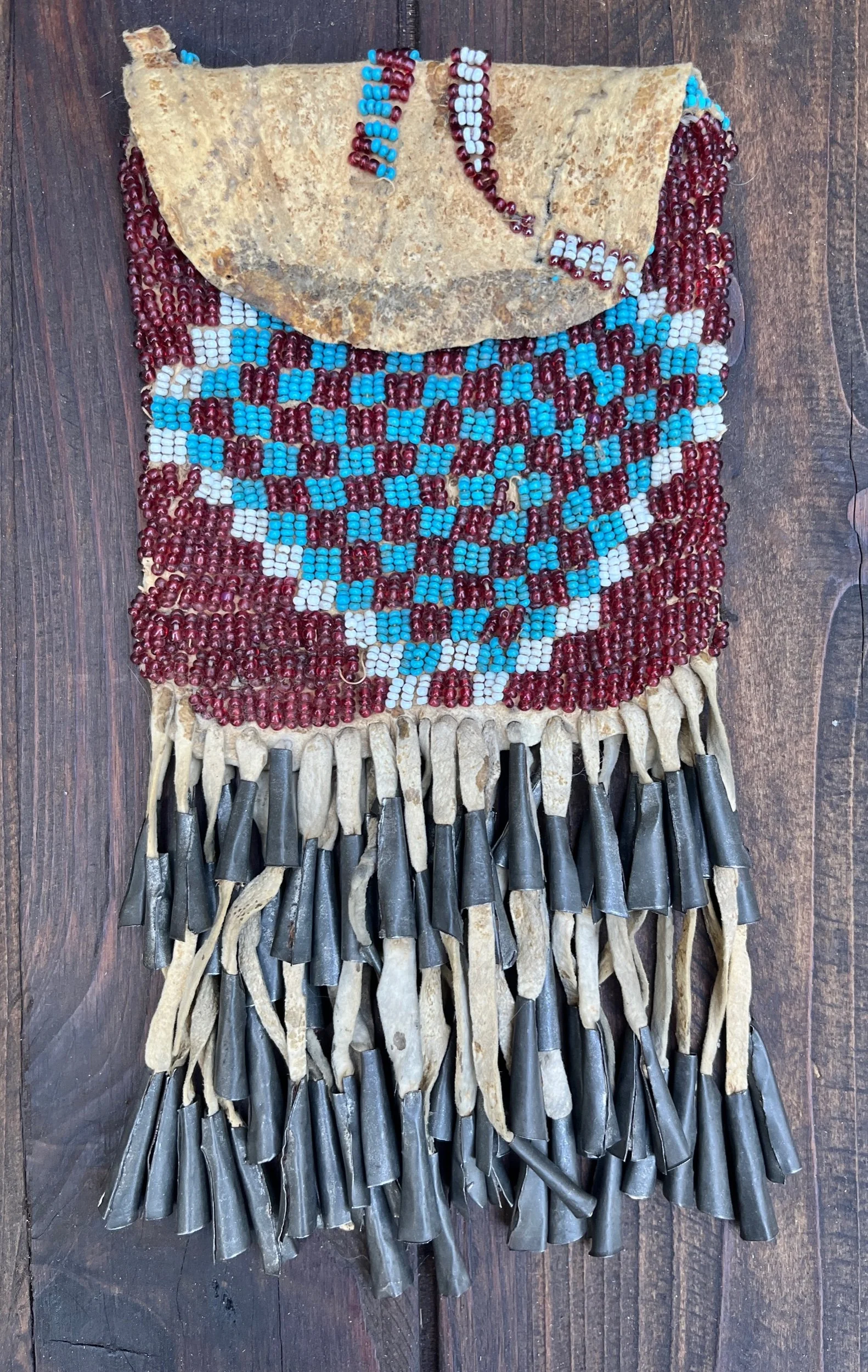 SOLD) Antique Apache Beaded Bag — The Old Spanish Trading Company