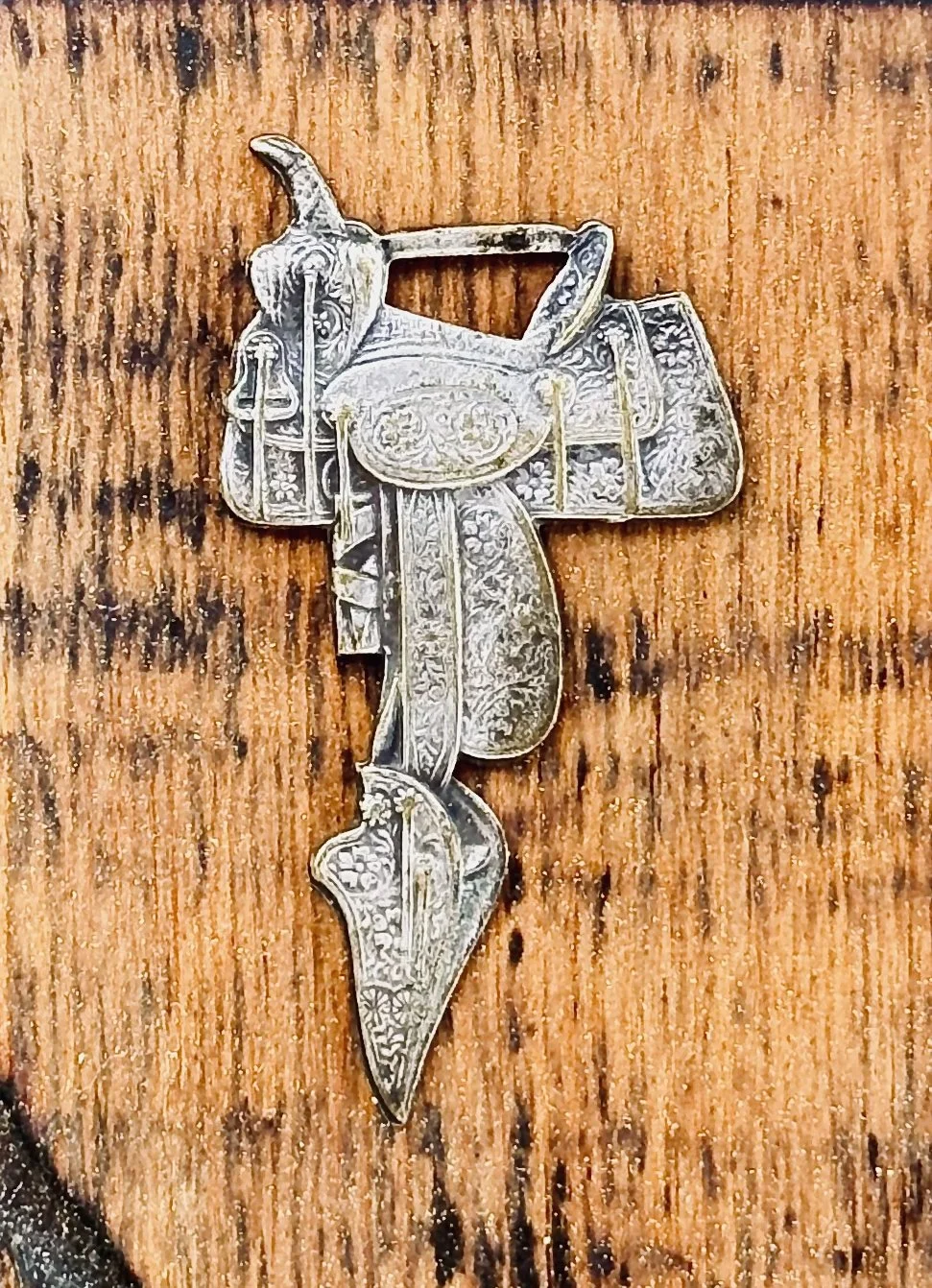 Antique 1920's sterling silver California Saddle watch fob