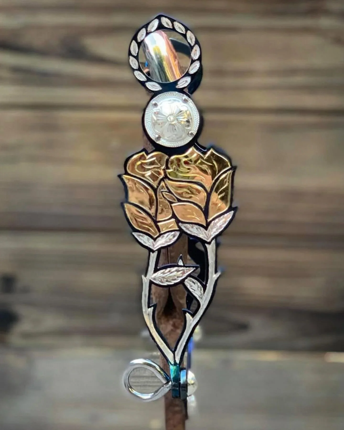 **In Stock and Ready to ship!** The Yellow Rose of Texas bit with Mona Lisa mouthpiece

Available for purchase here: https://theoldspanishtrading.com/bits/yellow-rose-of-texas

The Yellow Rose of Texas bit is the first of 3 rose bit patterns we creat