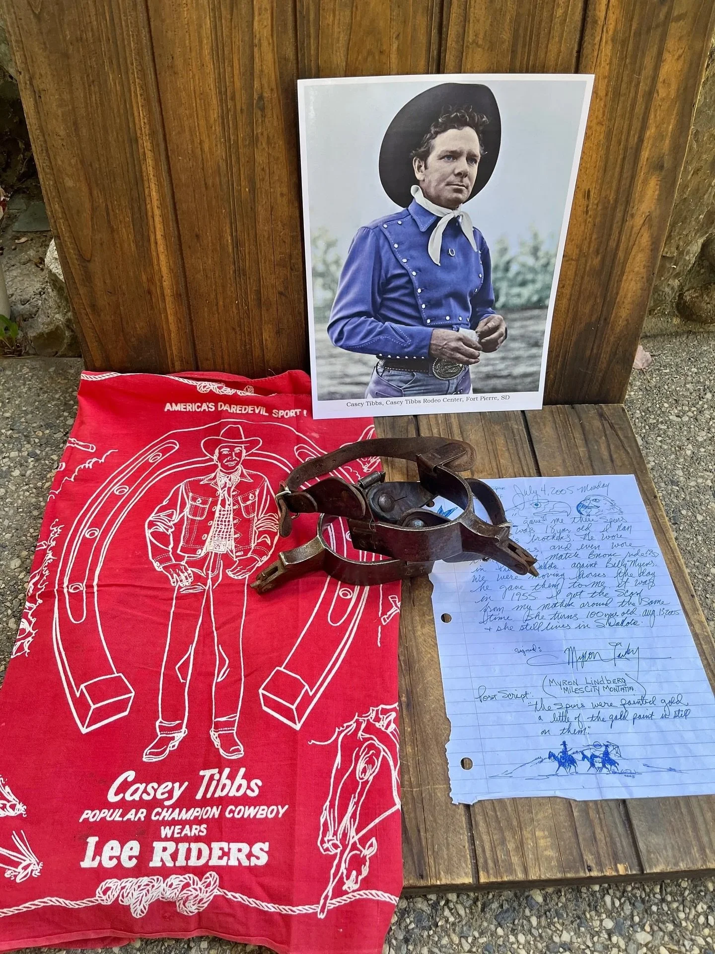 ⭐️⭐️Casey Tibbs 1950s Personal Saddle Bronc Spurs &amp; Related Items⭐️⭐️

Casey Tibbs, arguably the most famous rodeo figure of all time, (1929 &ndash; 1990) was an American cowboy, rodeo performer, and actor. Tibbs held the &ldquo;World All-Around 