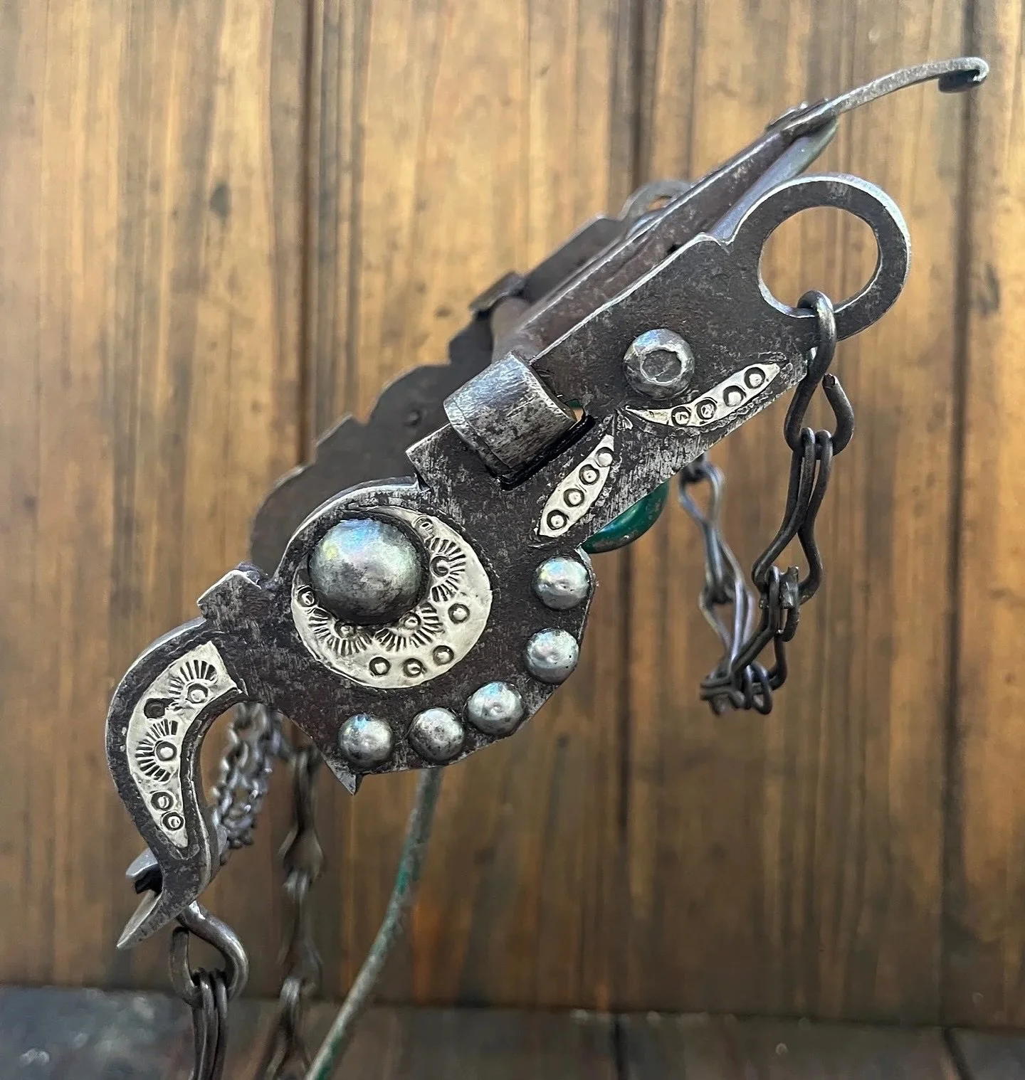 **Outstanding Late 1800s Antique California Spade Bit**
A wonderful example of traditional California spade bits.  This one is very old, dating to approximately 1880s when the great ranchos and haciendas of early California were in their prime.  This