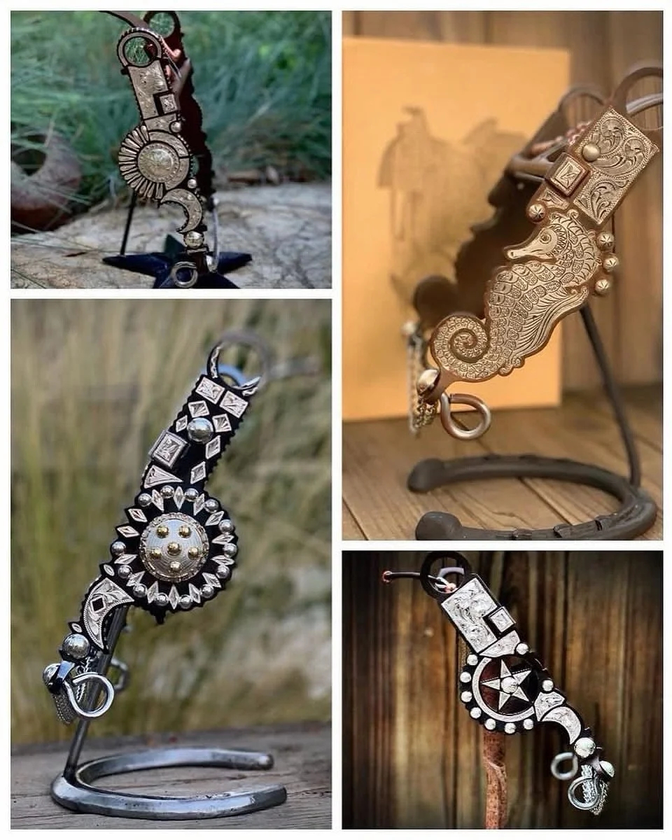 **🎄🎄LAST WEEK FOR CHRISTMAS ORDERS🎄🎄**
** some unique variations on the Santa Barbara bit.  These are all recent custom orders based on historical designs.  The seahorse bit was even designed on the profile of a 100+ year old Santa Barbara bit I 