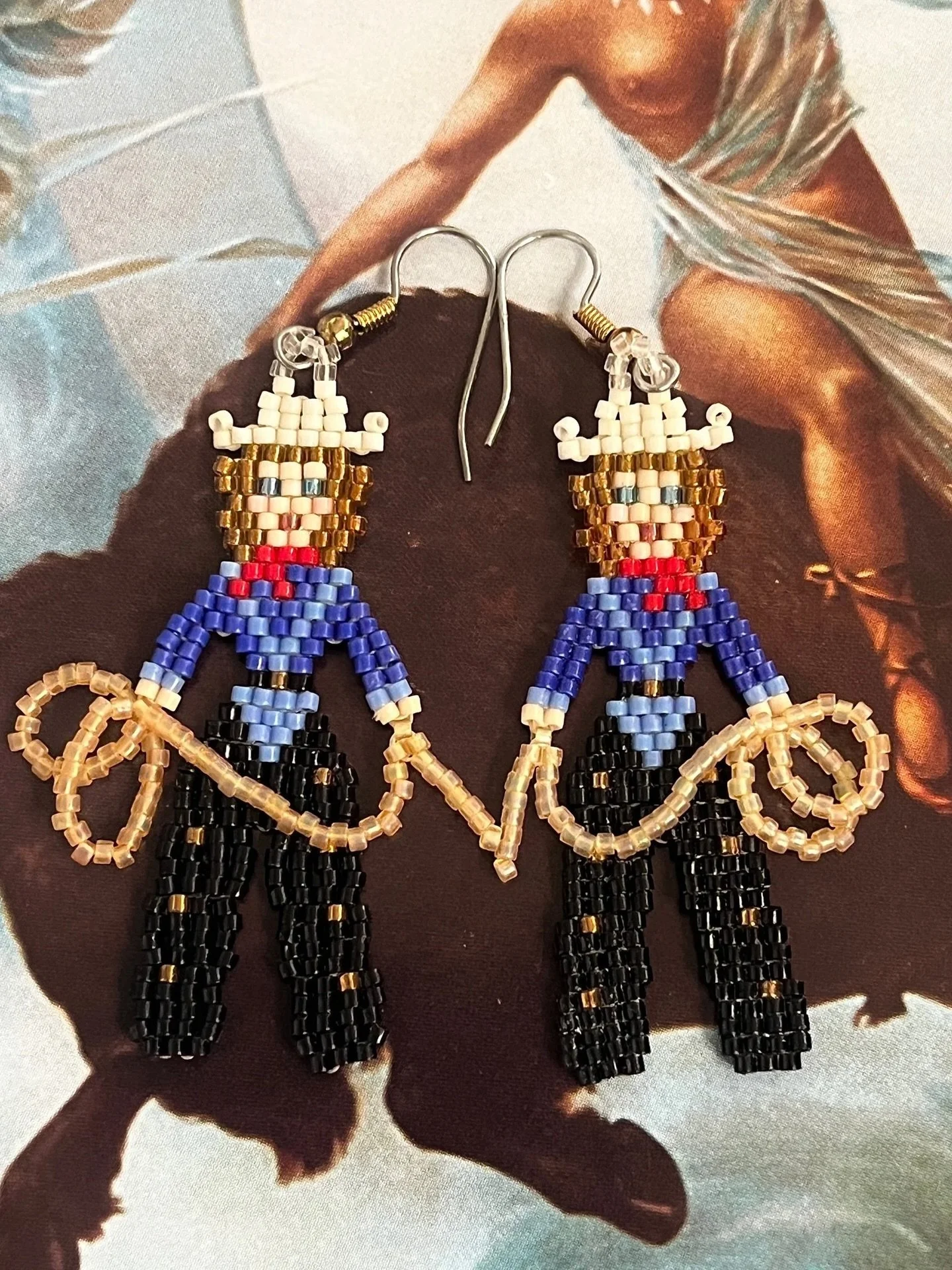 💕Handmade Beaded Cowgirl with Reata Earrings💕 
Available here: https://theoldspanishtrading.com/pins-fobs/qvxrpi3yahxvw559d9x4bo3it8l8qj

Custom made beaded earrings of a sassy cowgirl ready to rope. Measures 2&rdquo; x 1.&rdquo; Asking $75.