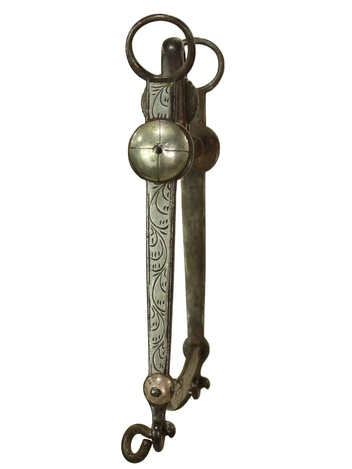 Las Cruces bit by Jose Tapia (1831-1902) of Los Angeles, California
Available for purchase here:  https://theoldspanishtrading.com/bits/tapia-lascruces-small

Presented for your consideration is this beautiful old antique California Las Cruces cheek 