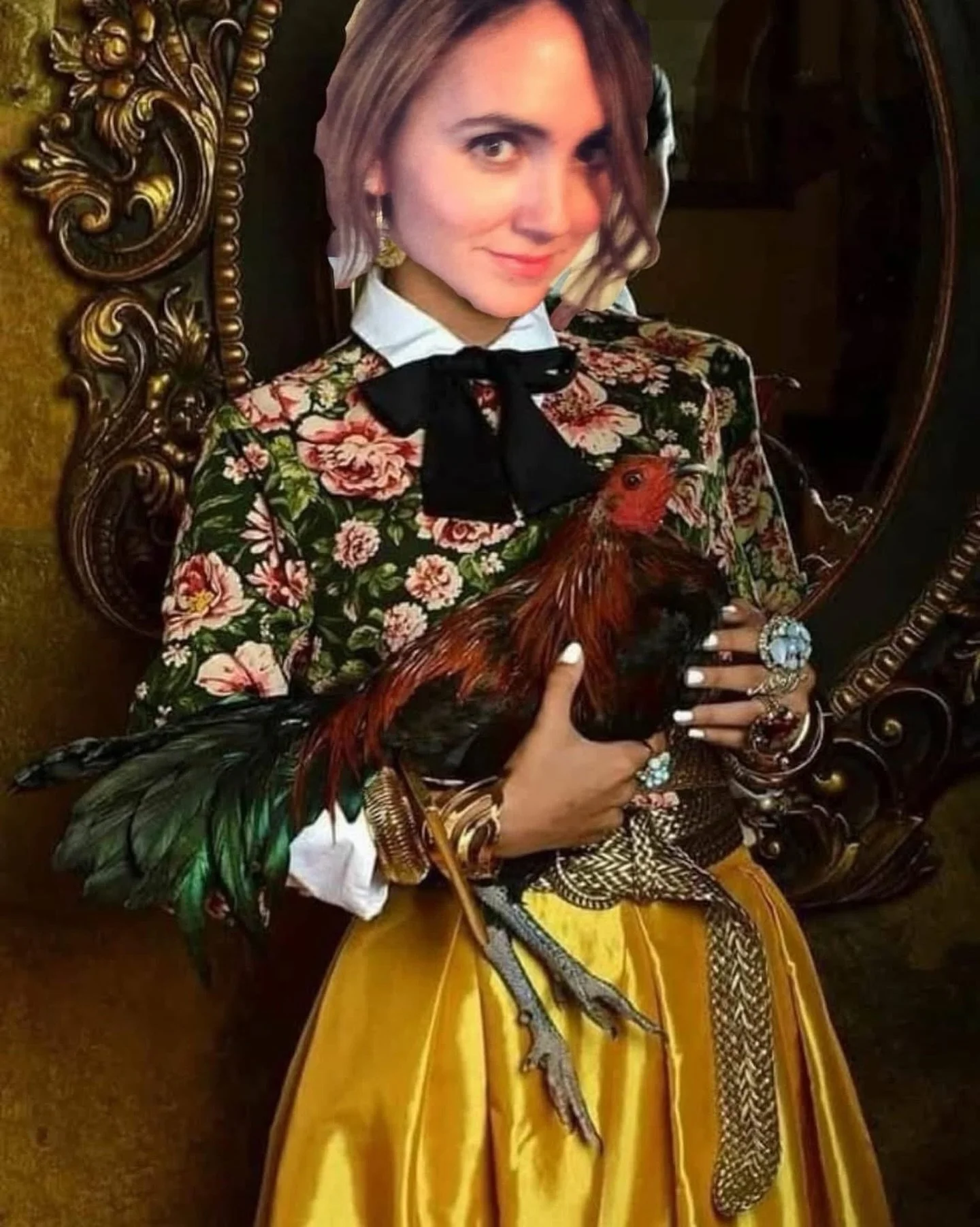 Happy Cinco de Mayo from me and my gallo 🐓 🇲🇽 👩🏻 Haters will say it&rsquo;s photoshopped.