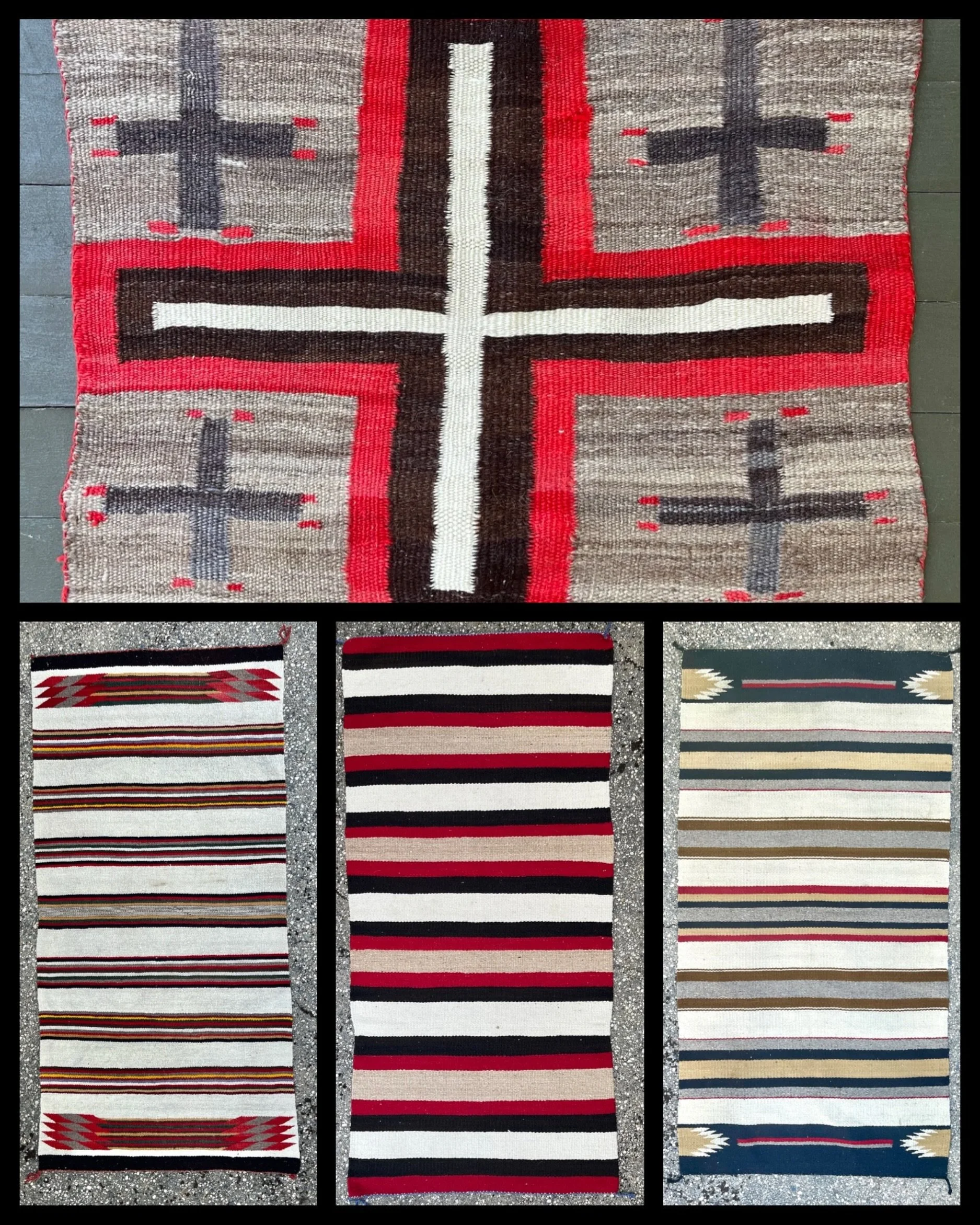 Just in!  Lots of vintage authentic Navajo double saddleblankets. In perfect condition and ready to use!  Find them here: https://theoldspanishtrading.com/indian-rugs-textiles-saddle-blankets