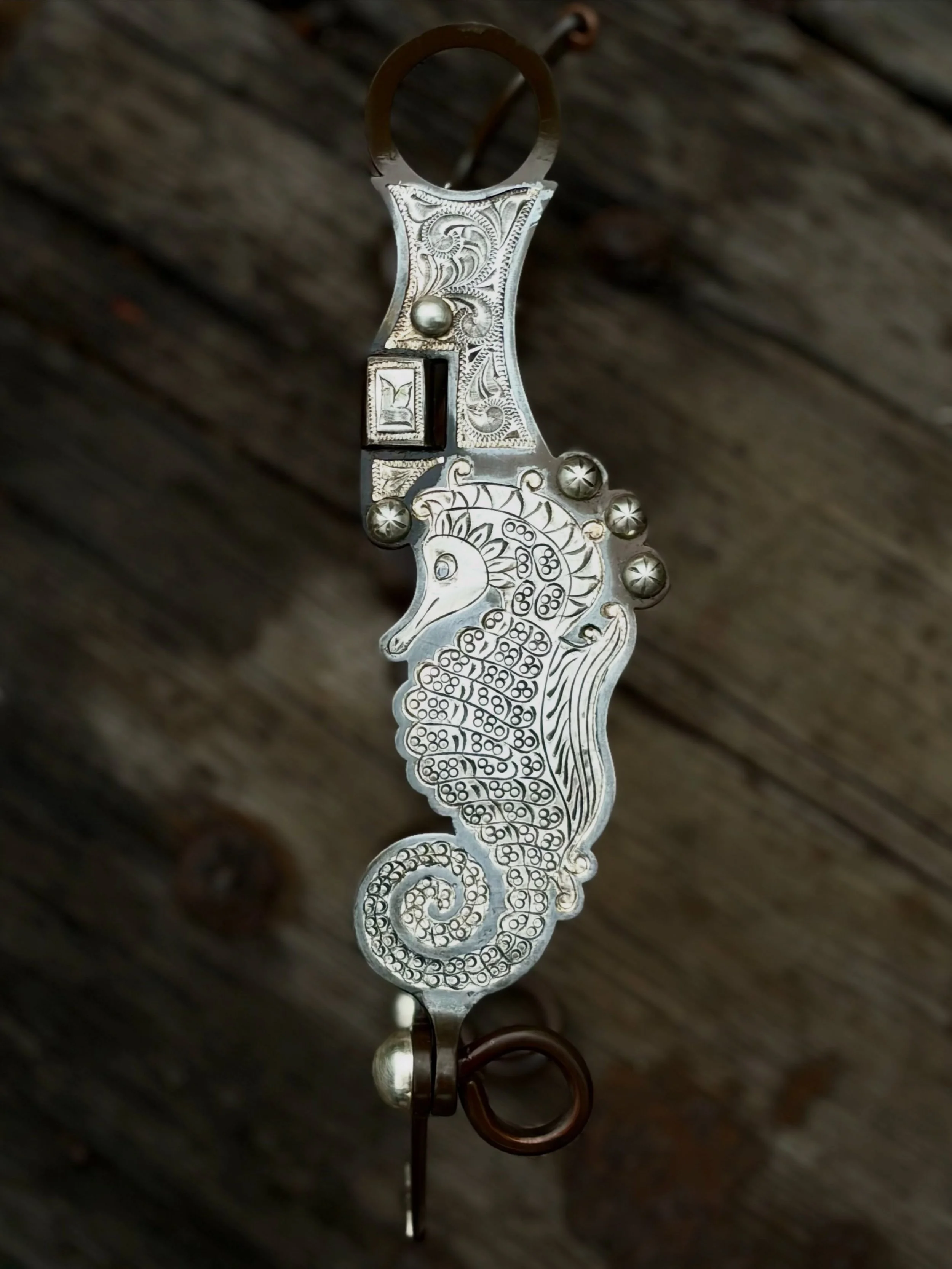 🐴 🌊 In stock &amp; ready to ship 🌊🐴 EL CABALLO DEL MAR SEAHORSE BIT
Available for purchase here: https://theoldspanishtrading.com/bits/elcaballo-del-mar 

EL CABALLO DEL MAR seahorse spade bit is a one of a kind bit handmade with sterling silver 