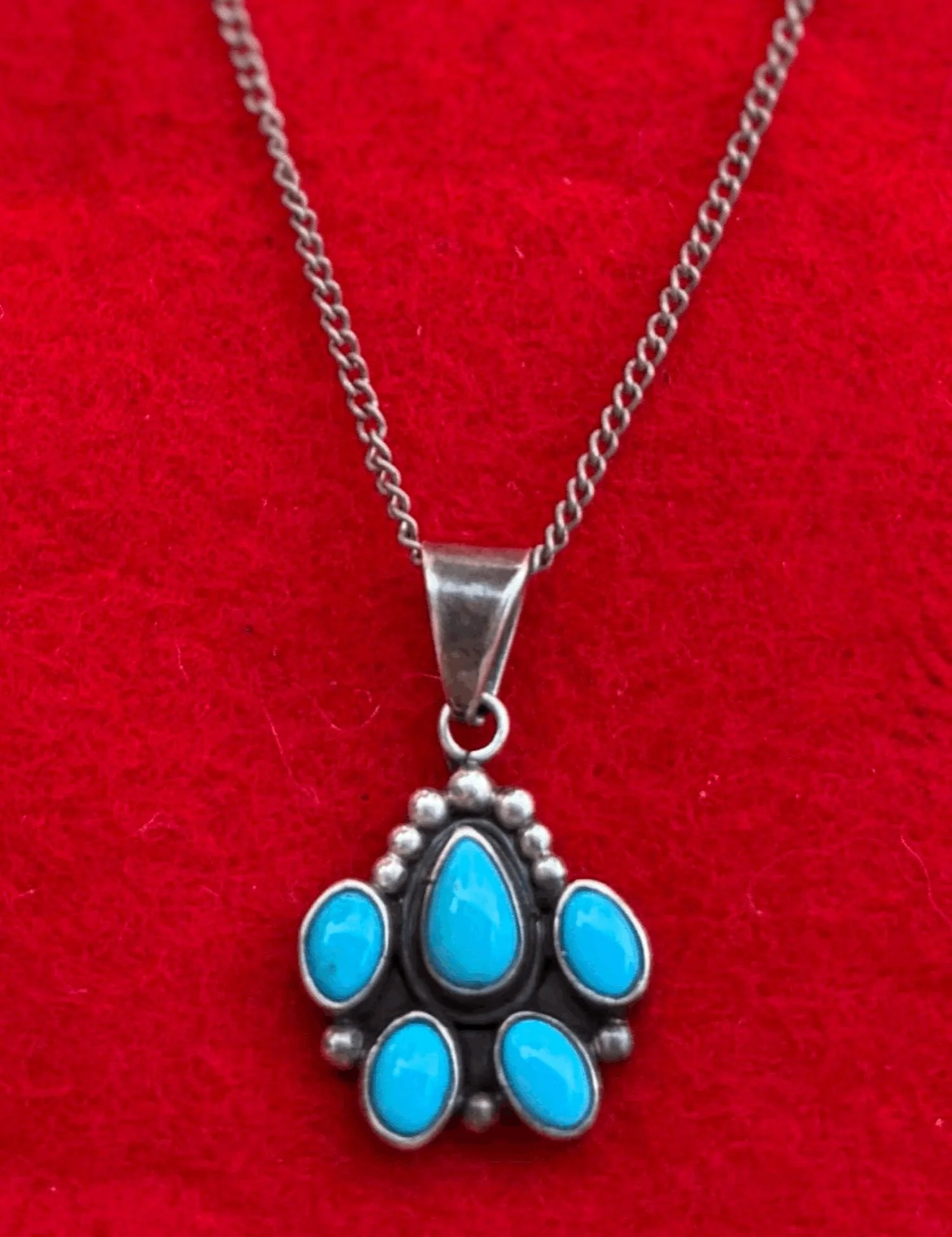 ✨ SIGNED Vintage Navajo sterling and turquoise pendant ✨ 
Available here: https://theoldspanishtrading.com/silver-buckles-and-conchos/vintage-navajo-sterling-and-turquoise-pendant 

This is an exceptional sterling silver and turquoise  pendant neckla