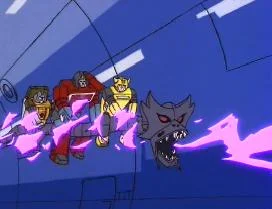 Episode #34 of the show, "Microbots," where Perceptor, Bumblebee, and Brawn appear to take a carnival ride inside Megatron.