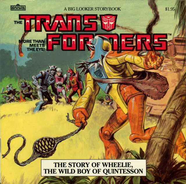 Everyone's favorite Transformer Wheelie makes his first appearance. Ryan had this Big Looker book, which actually makes Wheelie seem interesting and not the worst character before Jar Jar Binks. 