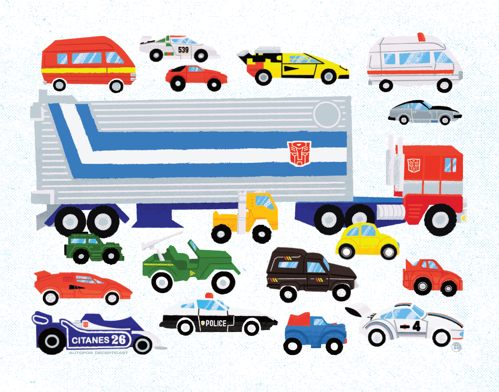 Good Guys Roll Out! Mid-Century-Styled Art Print