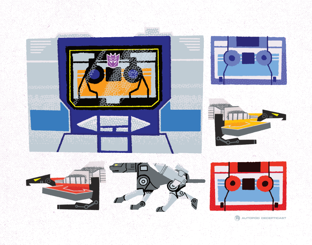 Walkboi and Tapes! Mid-Century-Styled Art Print