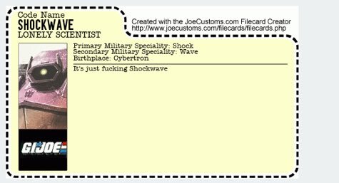 Hayley’s G-My-Joe winning contest entry, chosen at random.
