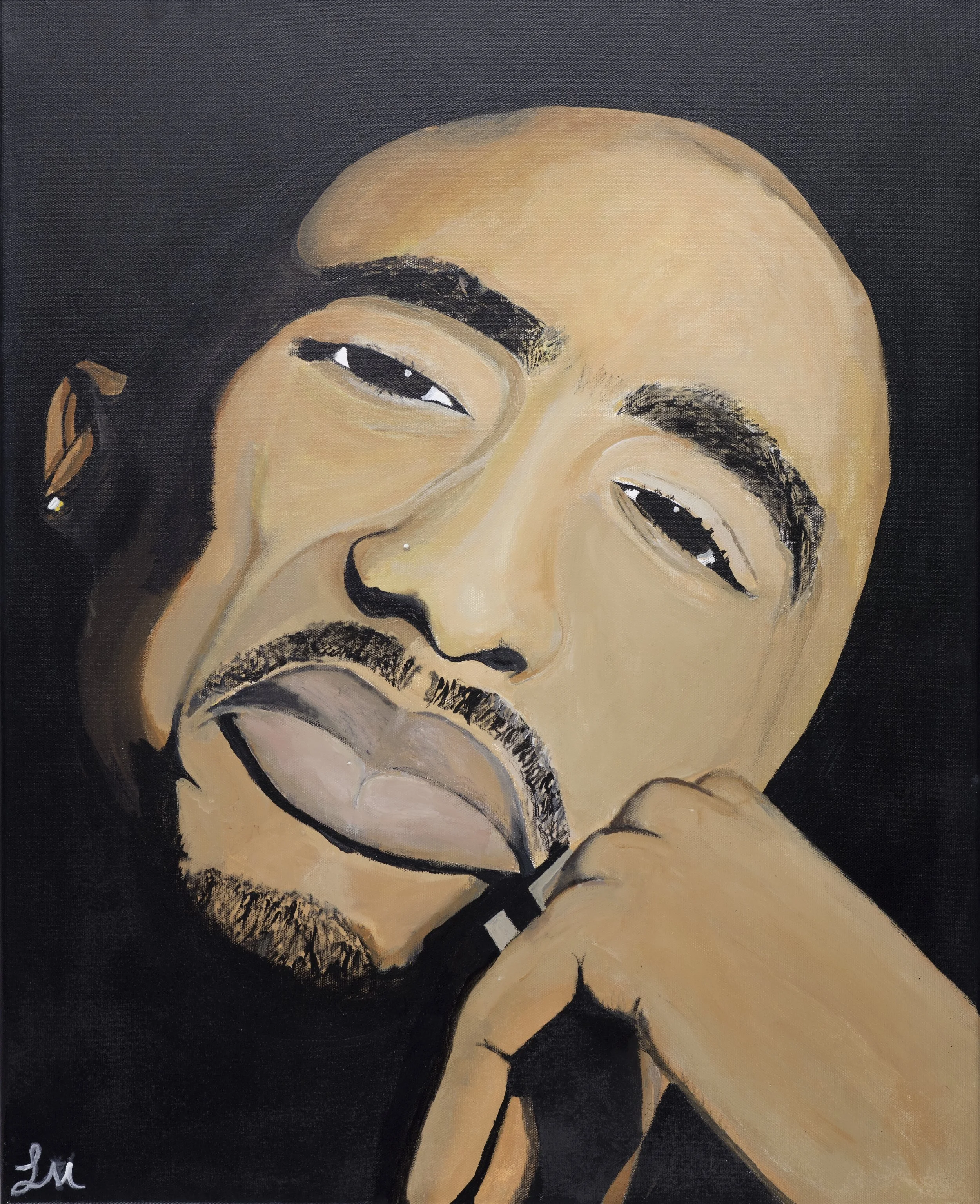 Tupac Shakur 28" x 32" Acrylic on canvas June 2017