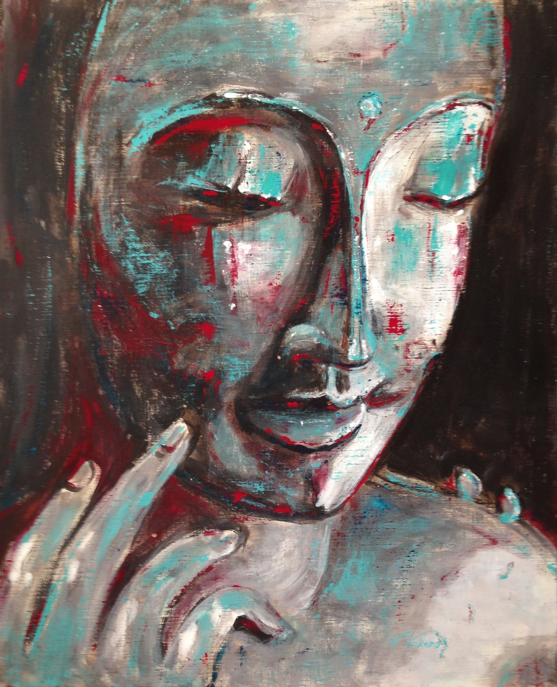"Domon Buddha" “Buda de Domon” 140,000 Yen 65 x 53 cm (25.5 x 21 ") acrylic on canvas