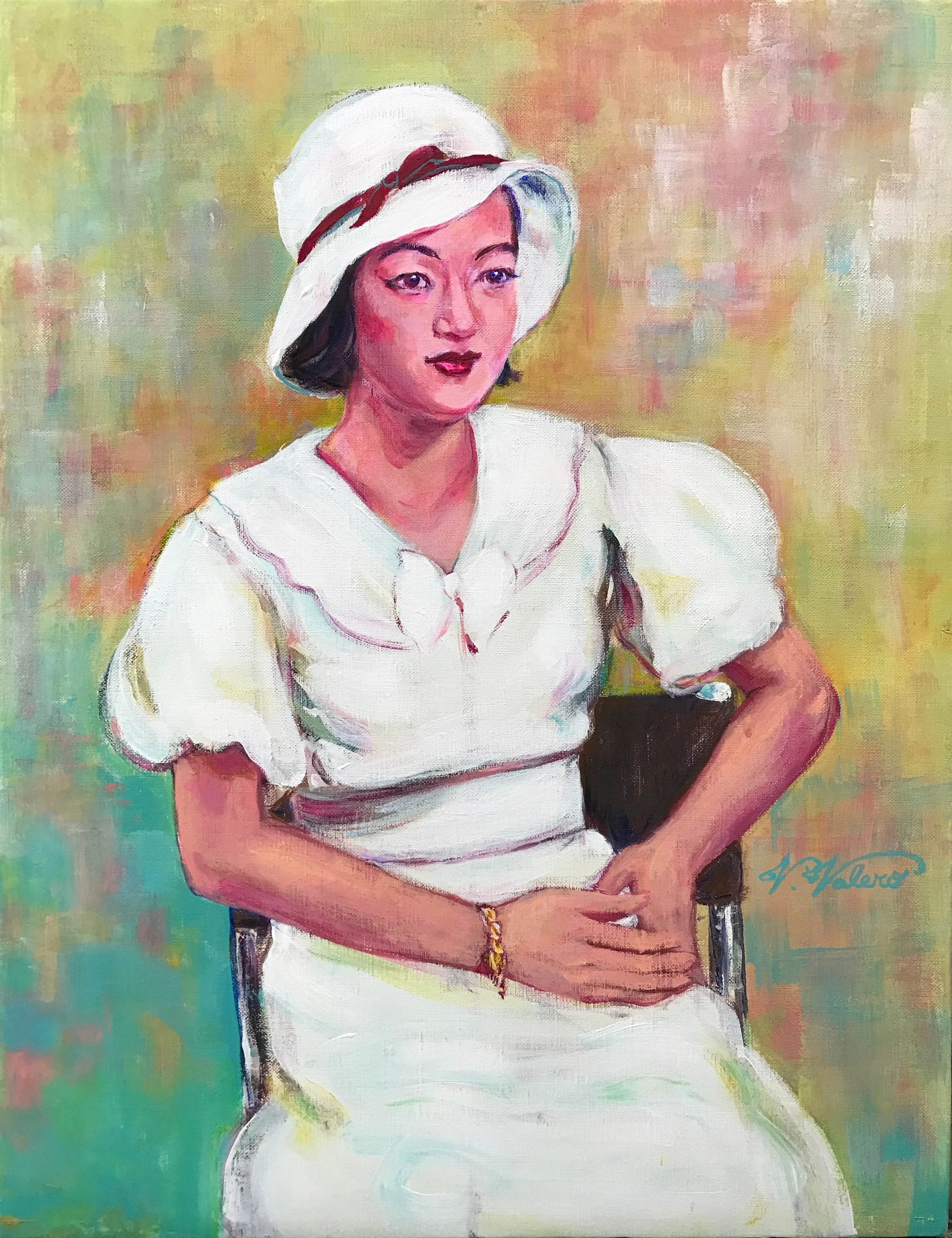 “Artist Soul” “Alma de Artista” Comissioned portrait of Atsuko Ohno (based on a black and white photograph circa 1930’s)