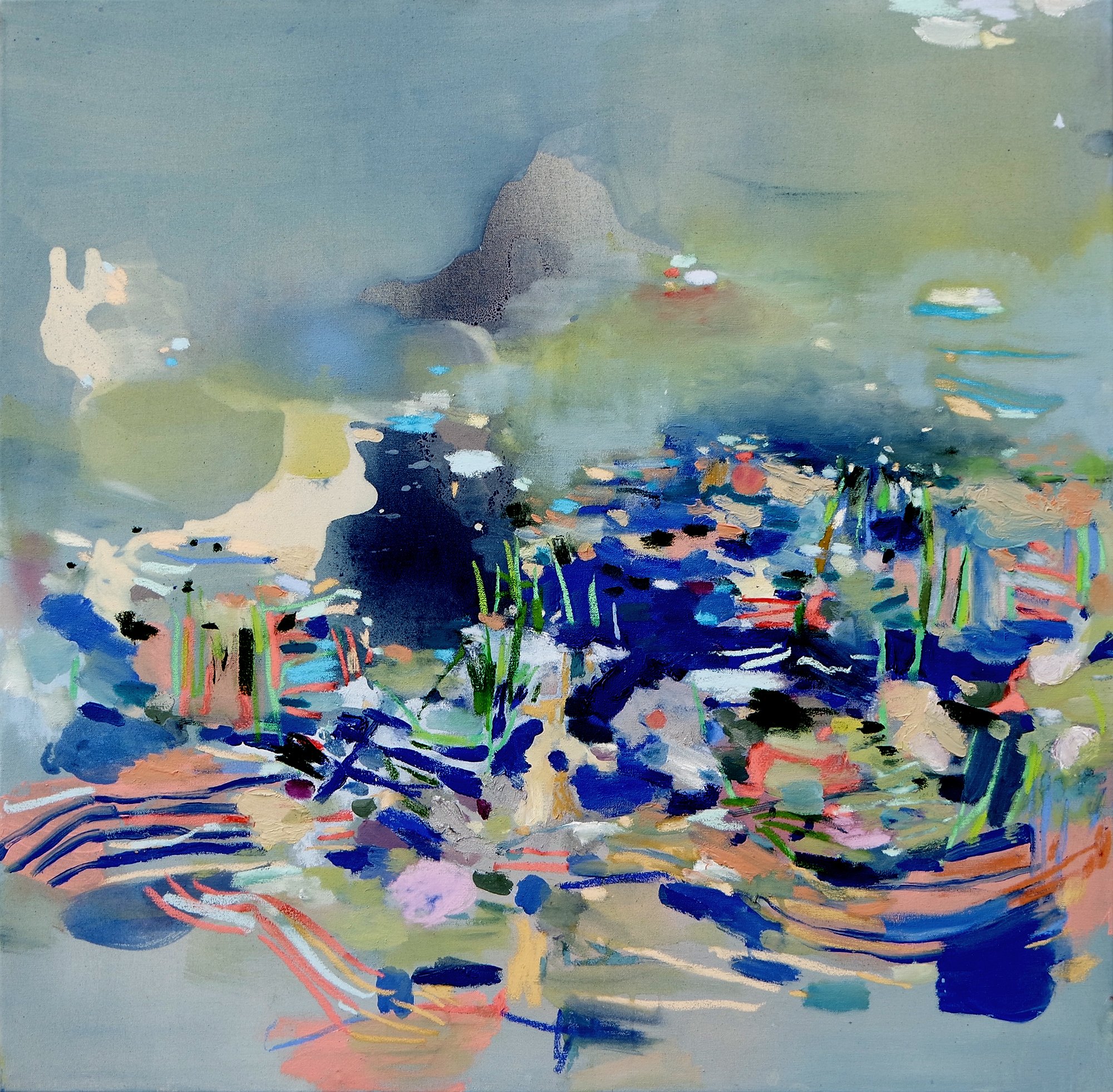 awe 49, 2025 _ oil, acrylic, pastel on canvas _ 90x90cm