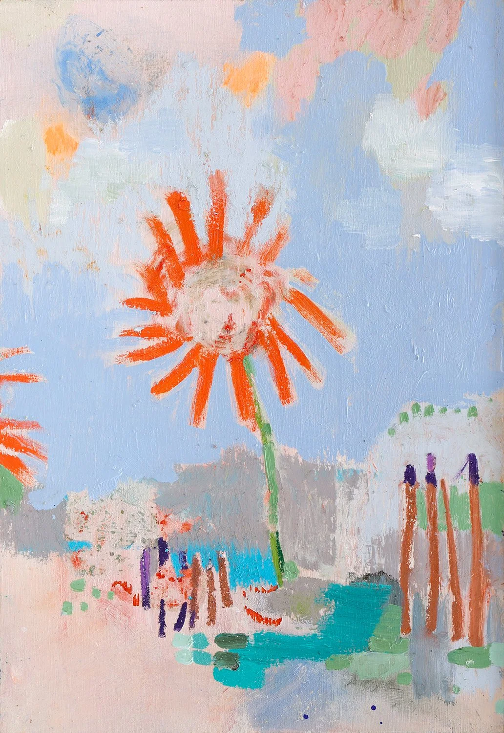 garden 05, 2024 _ acryl, oilpastel on wood _ 43x30cm