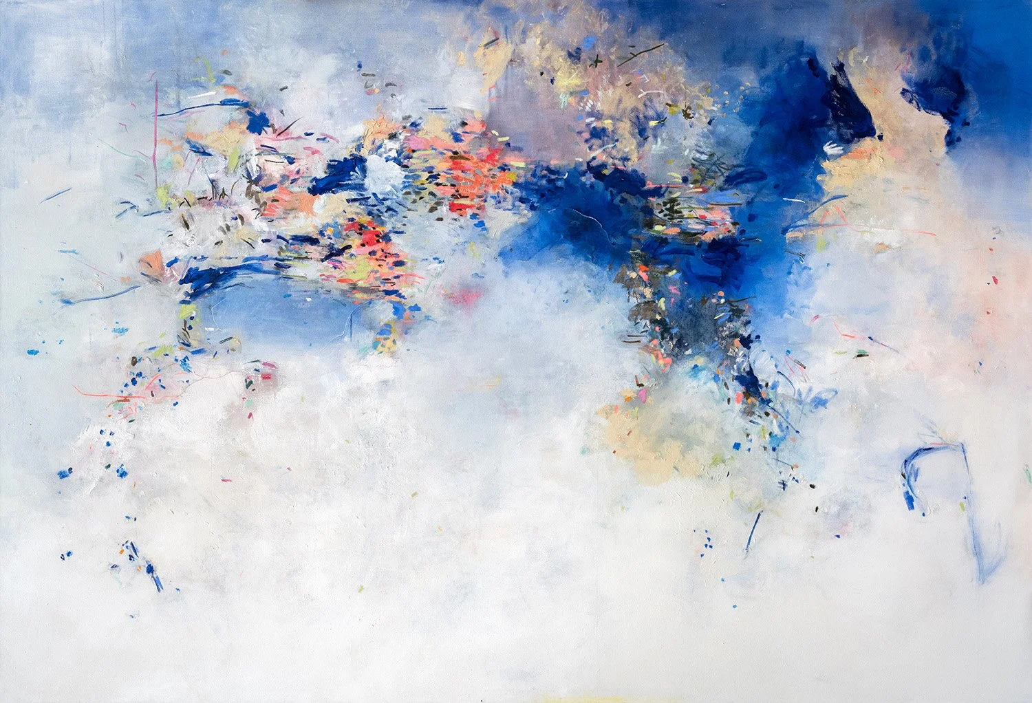 breakthrough (awe 51), 2025 _ oil, acrylic, pastells on canvas _ 190 x 280 cm
