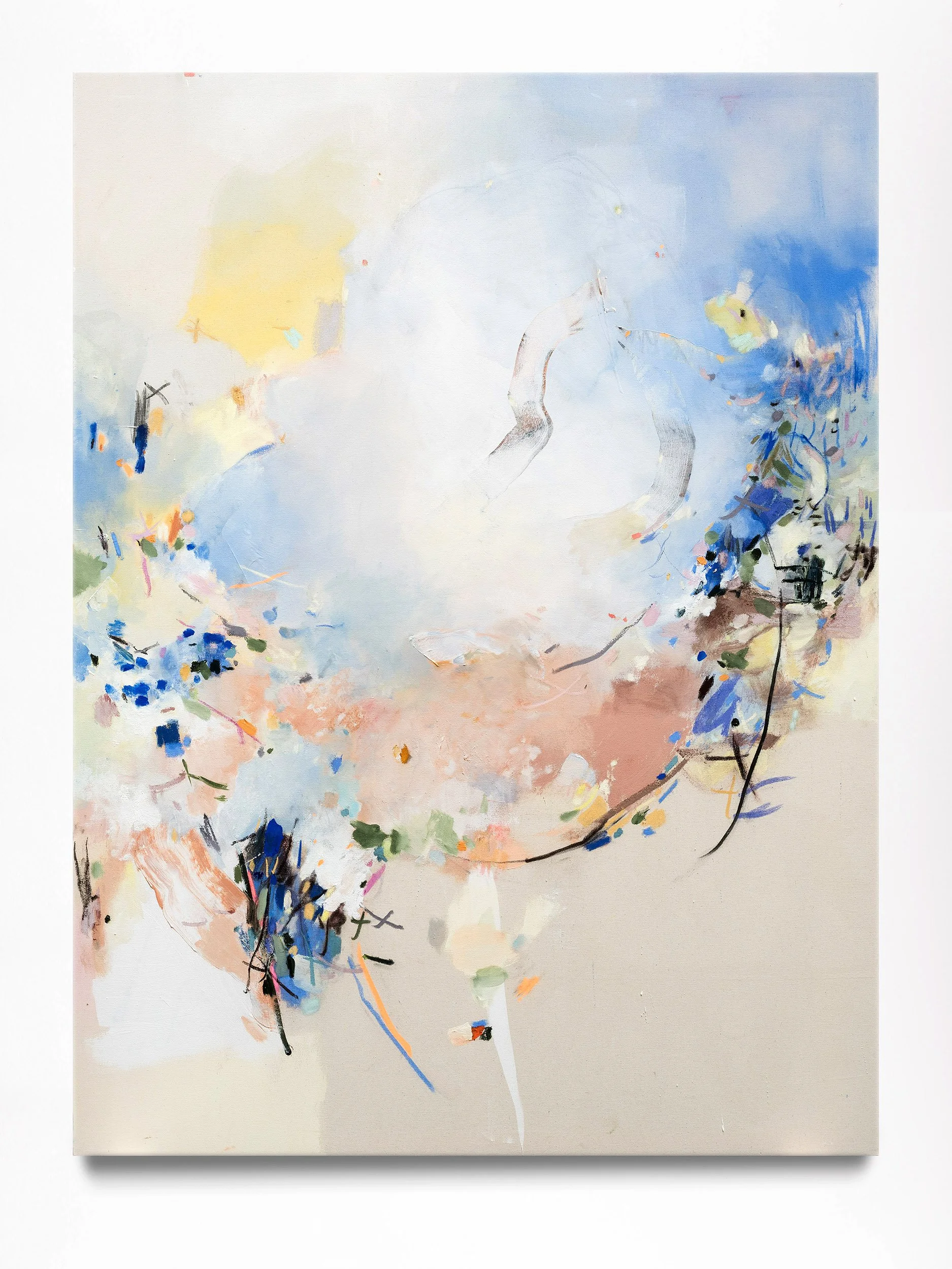solarpunk 12, 2026 _  oil, acrylic, pastels on canvas _ 175 × 130 cm
