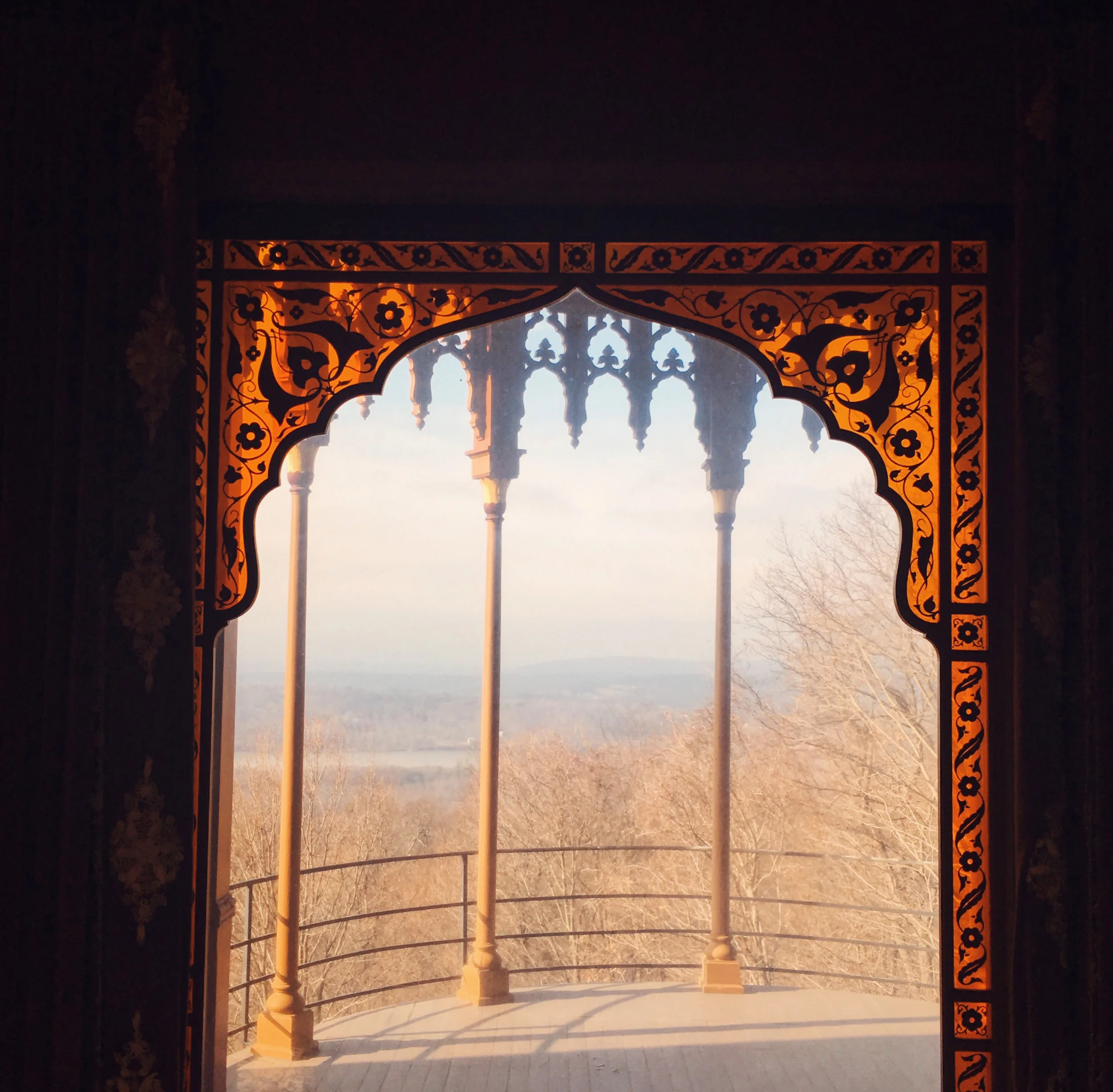 View of the Hudson River from inside Olana