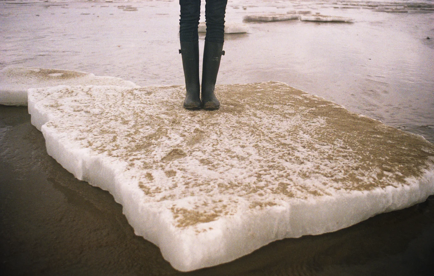 Popham Beach, Maine ice flow exploration