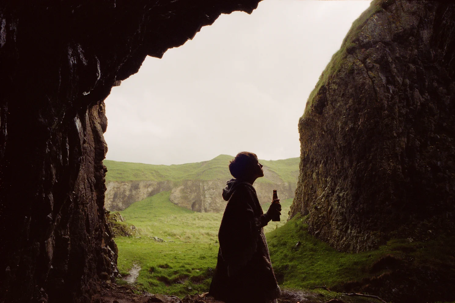 It rains a lot in Ireland. One minute its sunny, the next rain and sometimes both at the same time.During one shower we were lucky enough to find shelter in a cave. I reached into my purse and found a forgotten Guinness which John and I split as we waited out the rain.