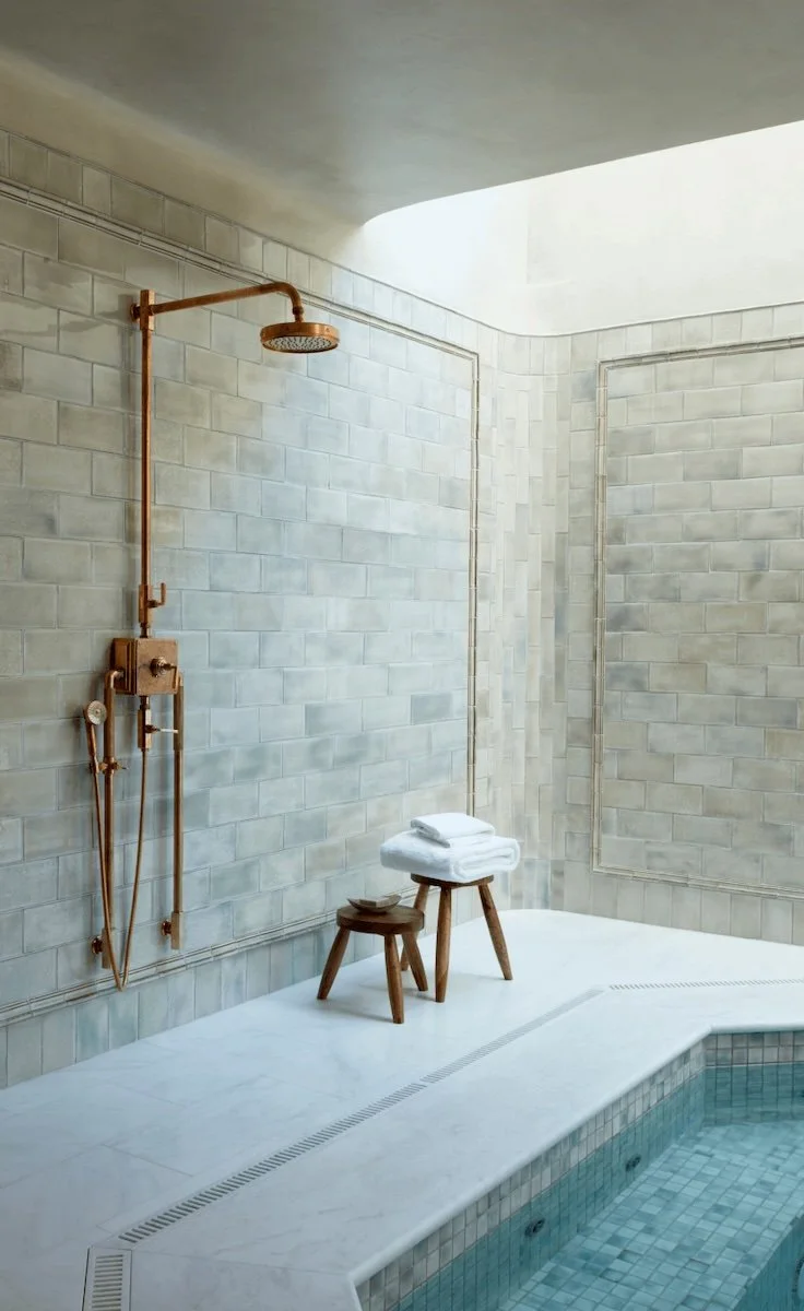Inspiration image of Gwyneth Paltrow's spa like bathroom, design by Brigitte Romanek