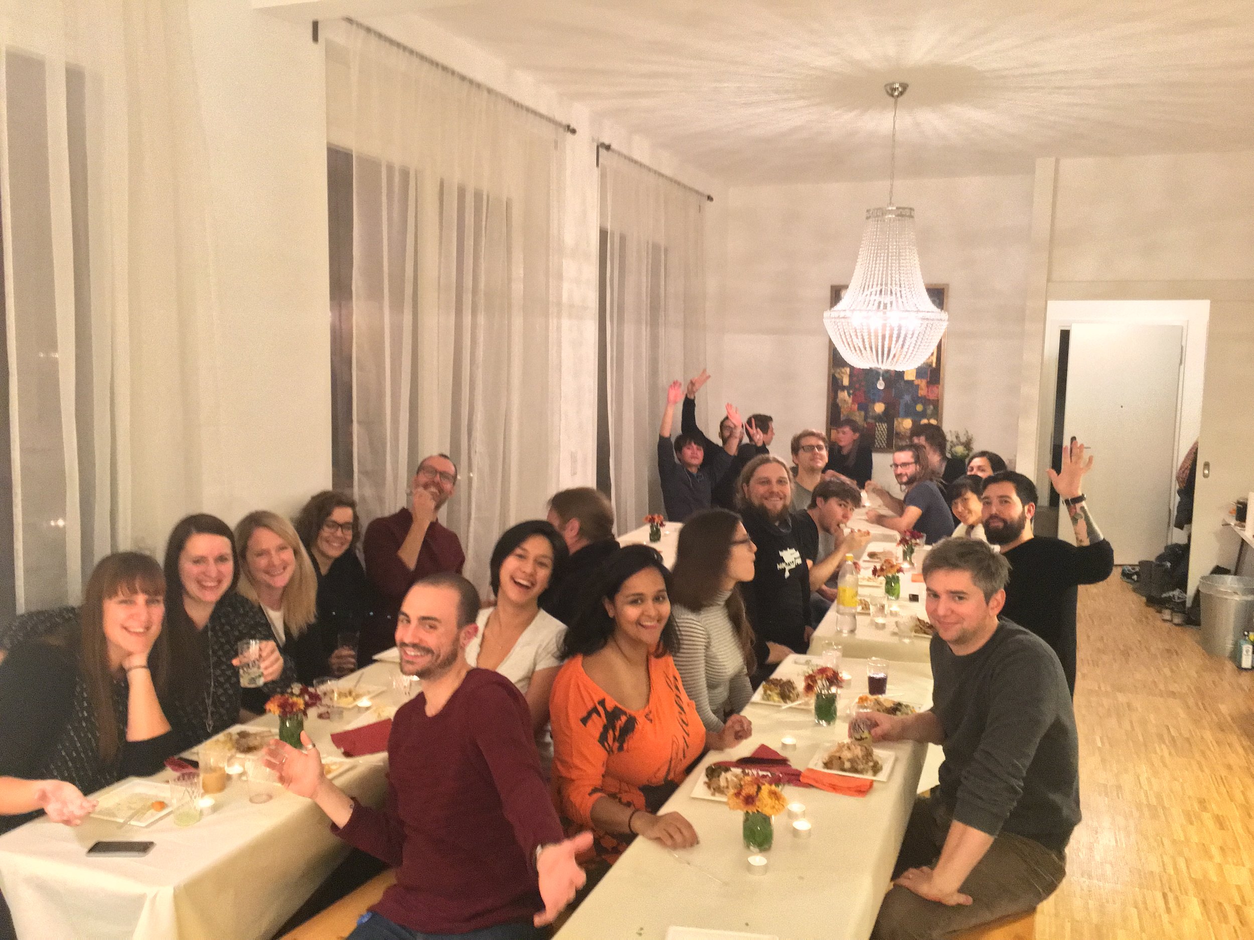 My work is truly all about people. I joyfully hosted the office in my flat for Thanksgiving dinner.