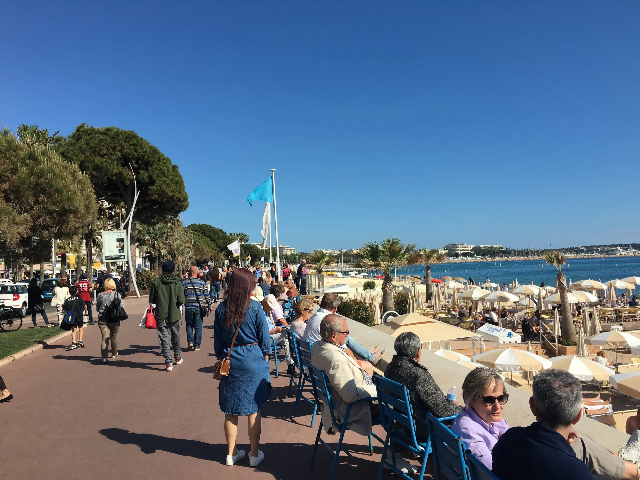 On the famous Boulevard de la Croisette in Cannes