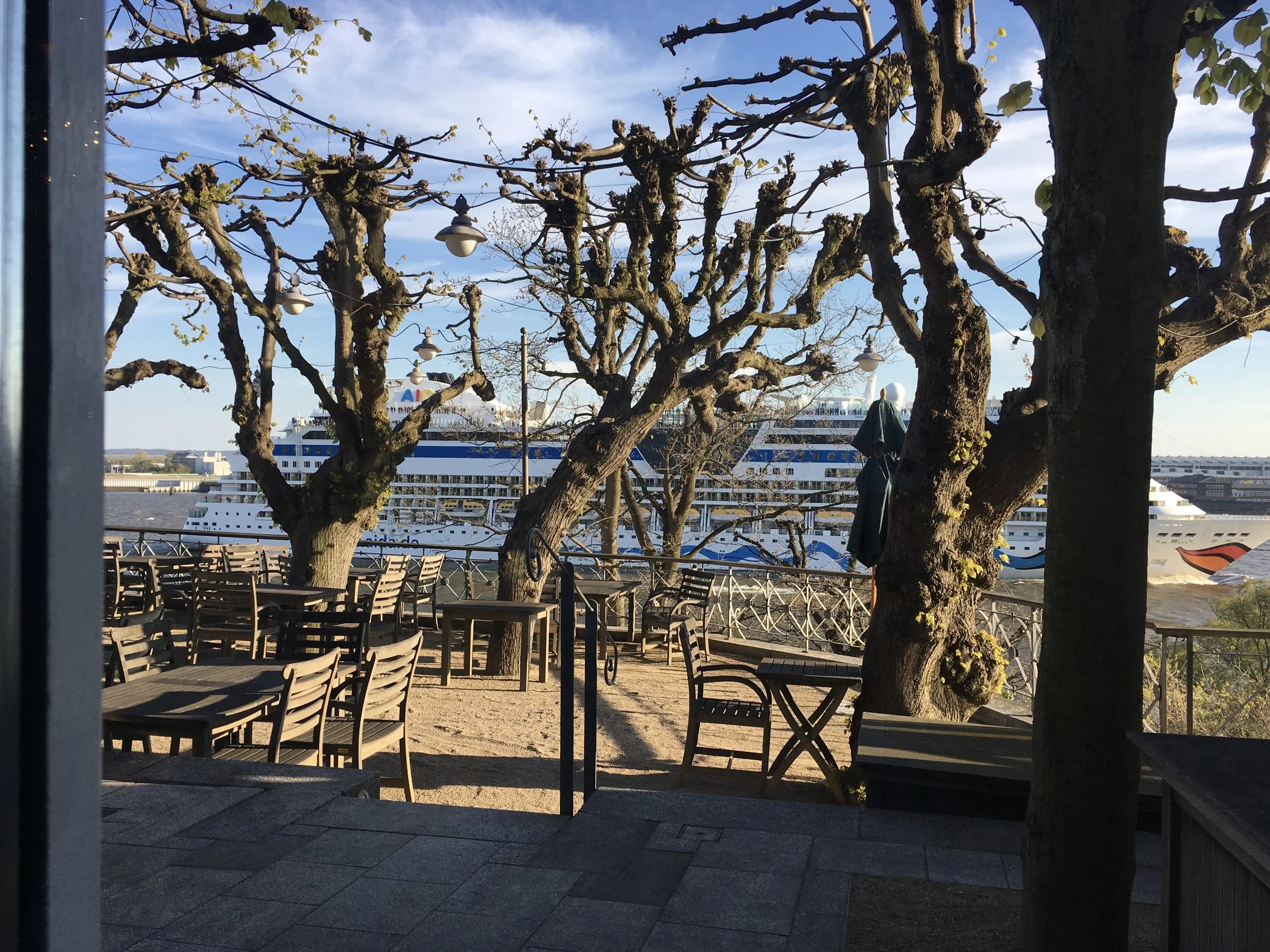 The terrace will be great in summer to get a first row for viewing cruise ships going by