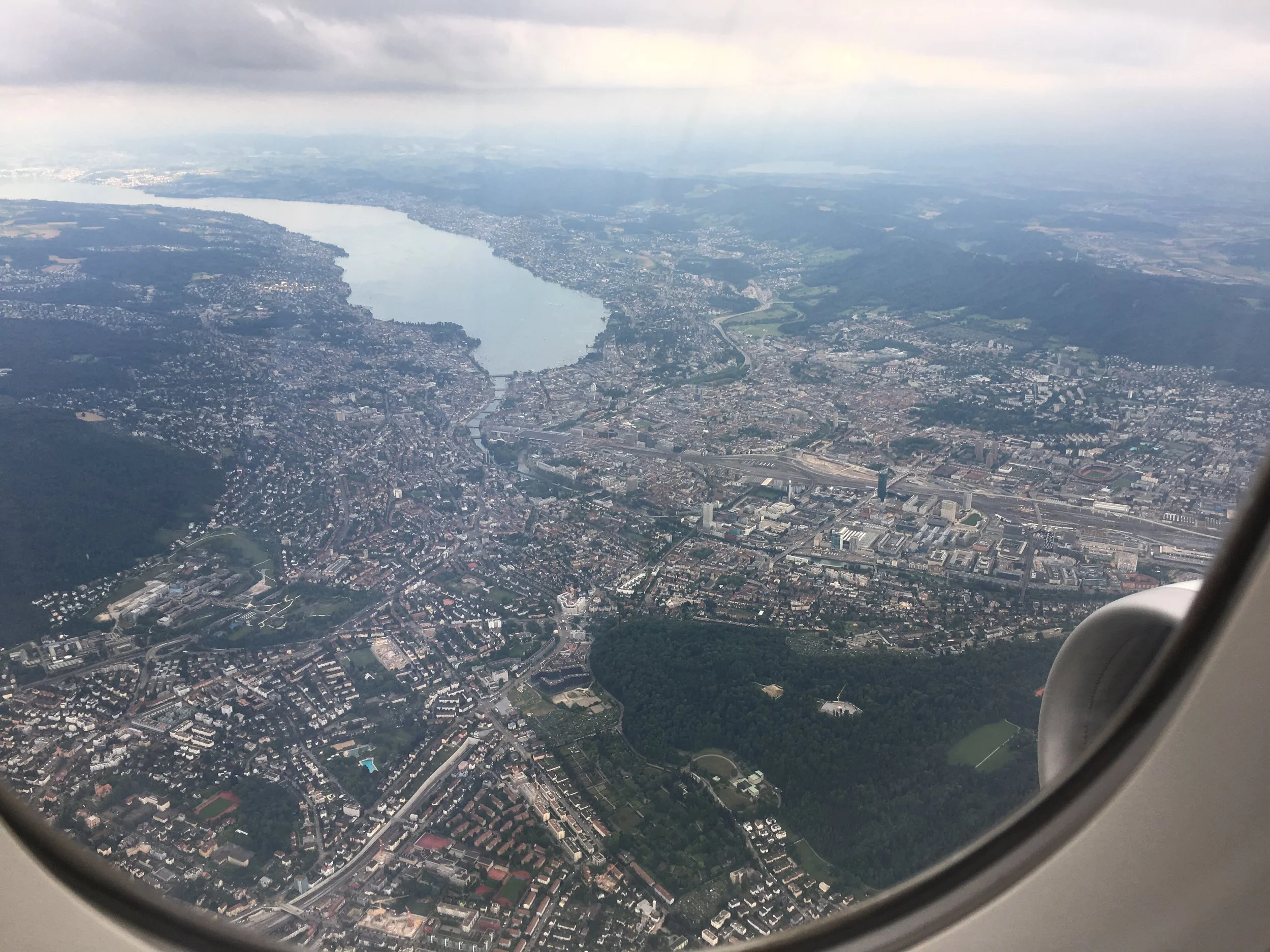 Zurich and the lake from above