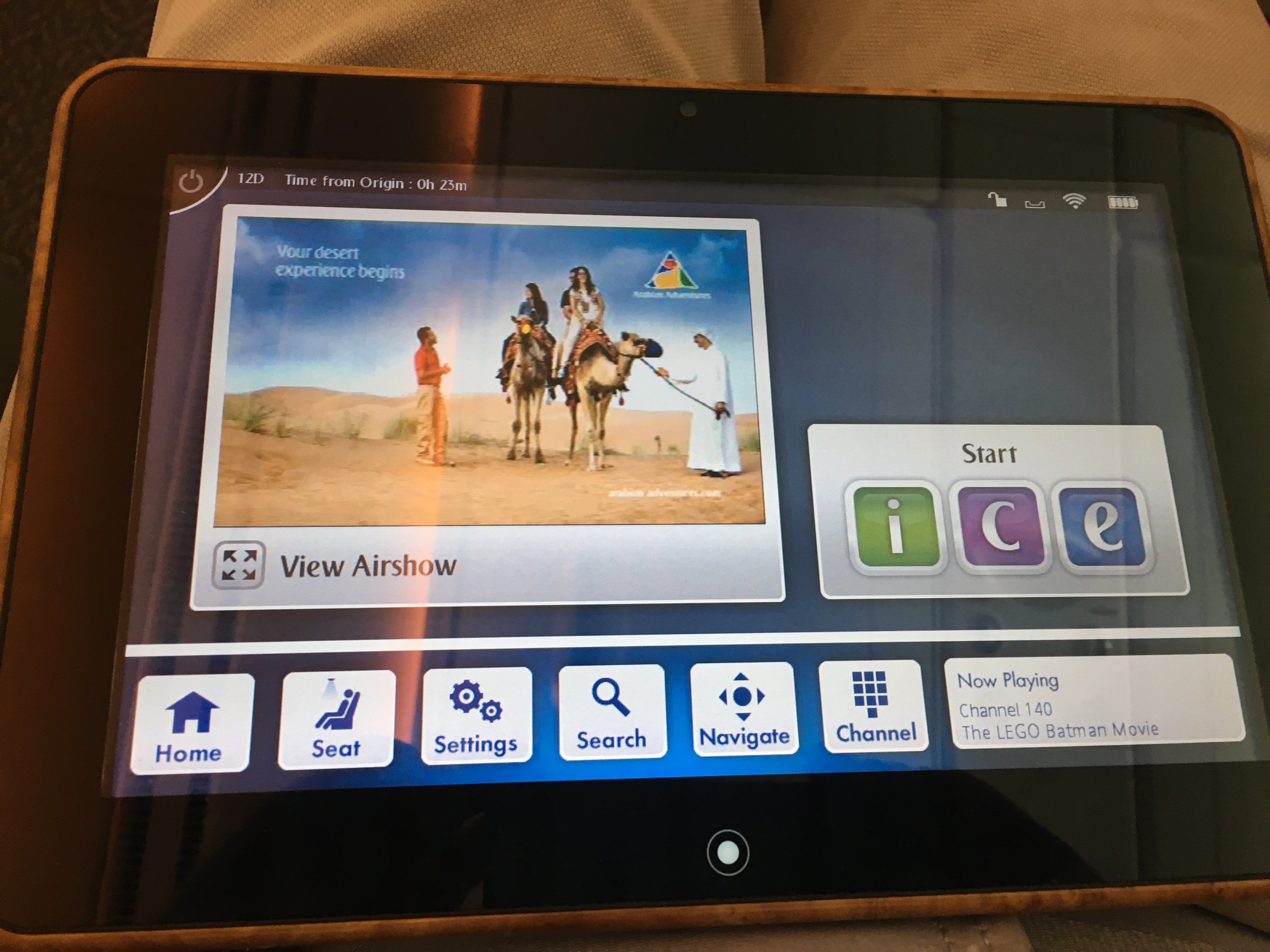 The tablet was able to control the whole system and also to display the air show independently from the main screen