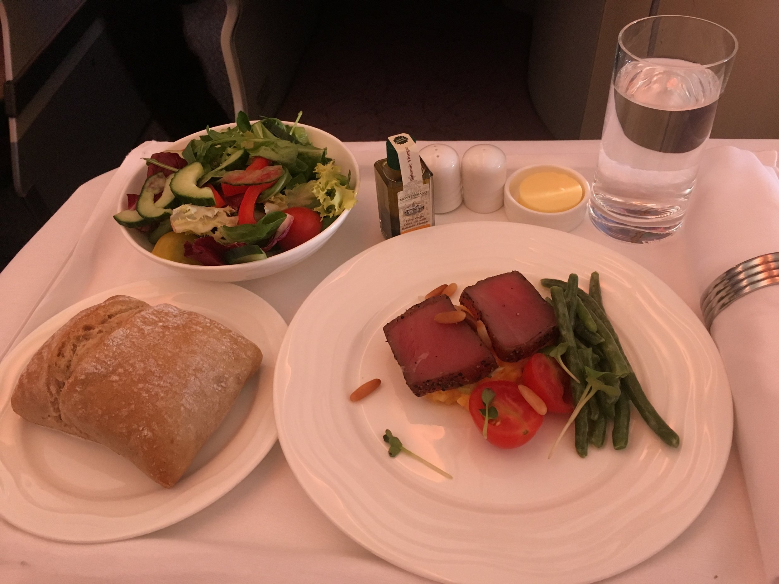 The first course: salad and tuna